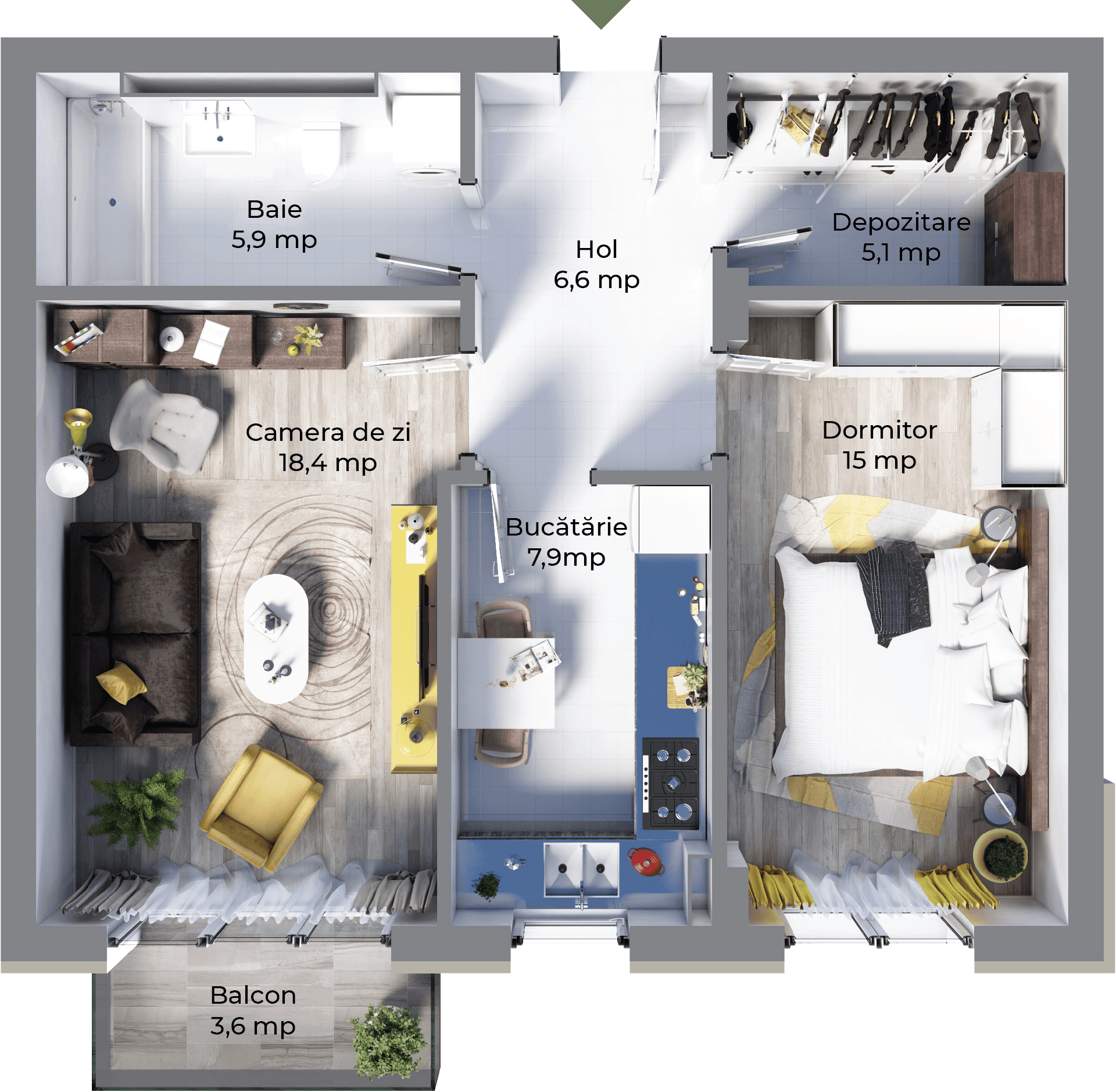 Plan apartament V2-P-7