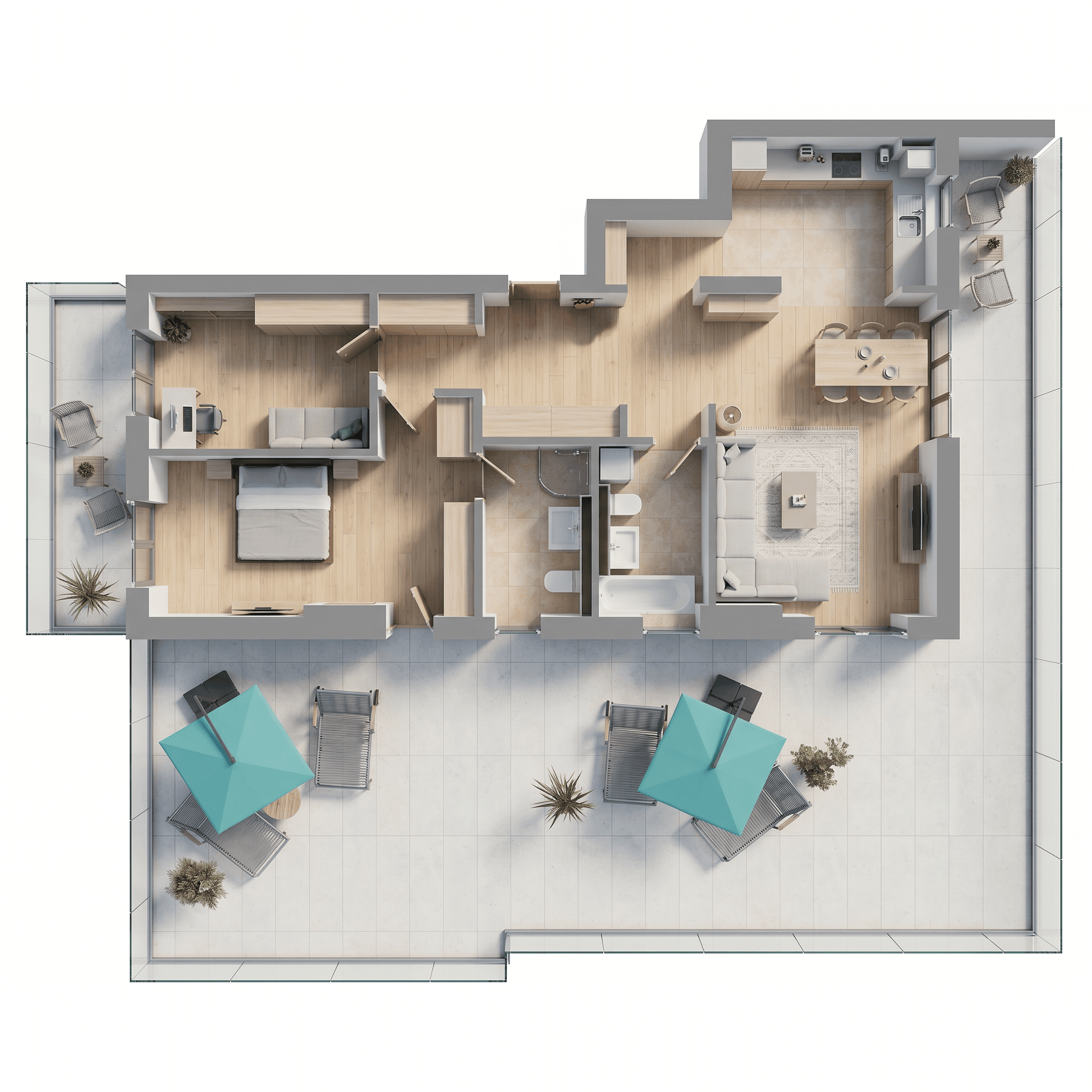 Plan apartament trei camere