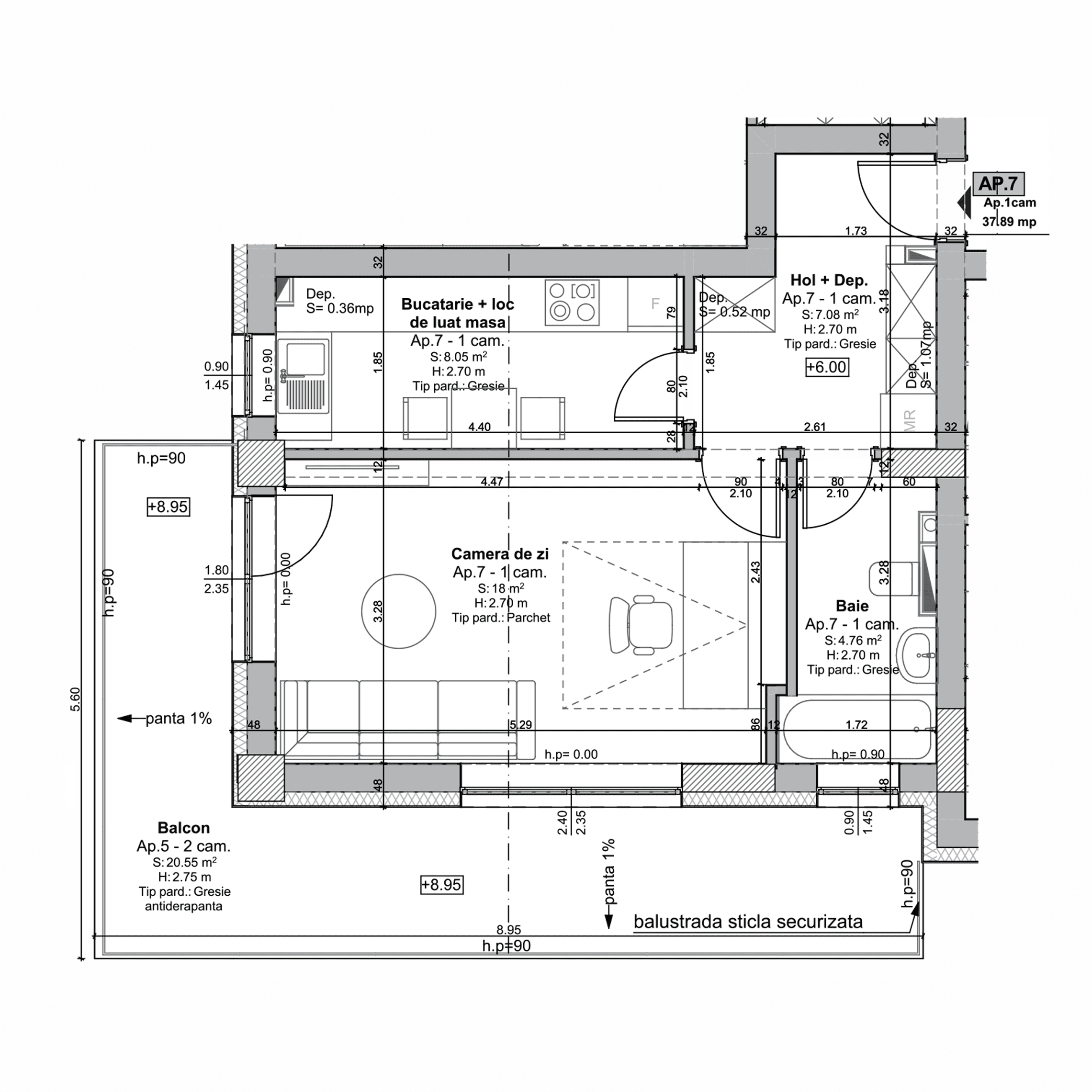 Plan apartament B108-5-7
