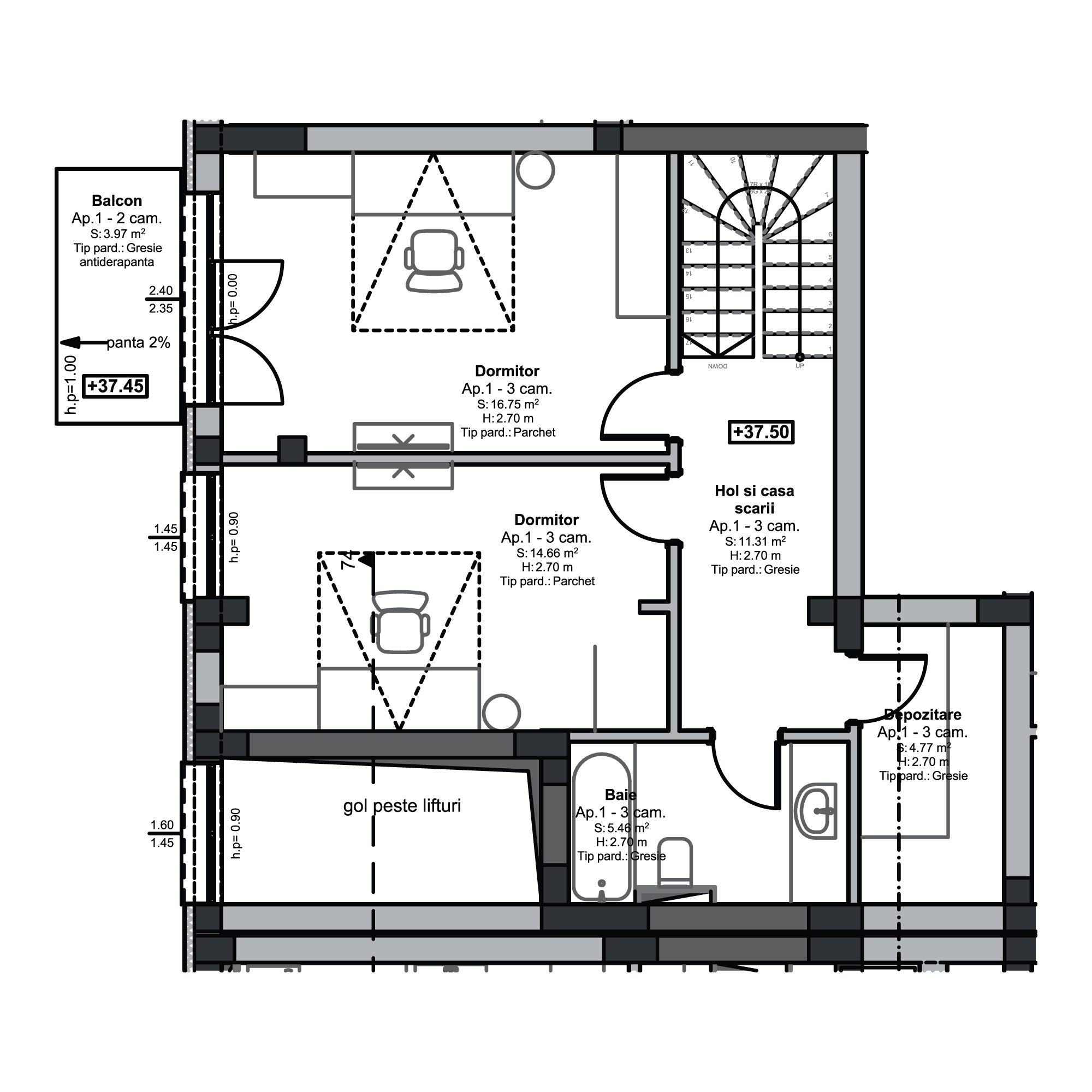Plan apartament B100-11-1