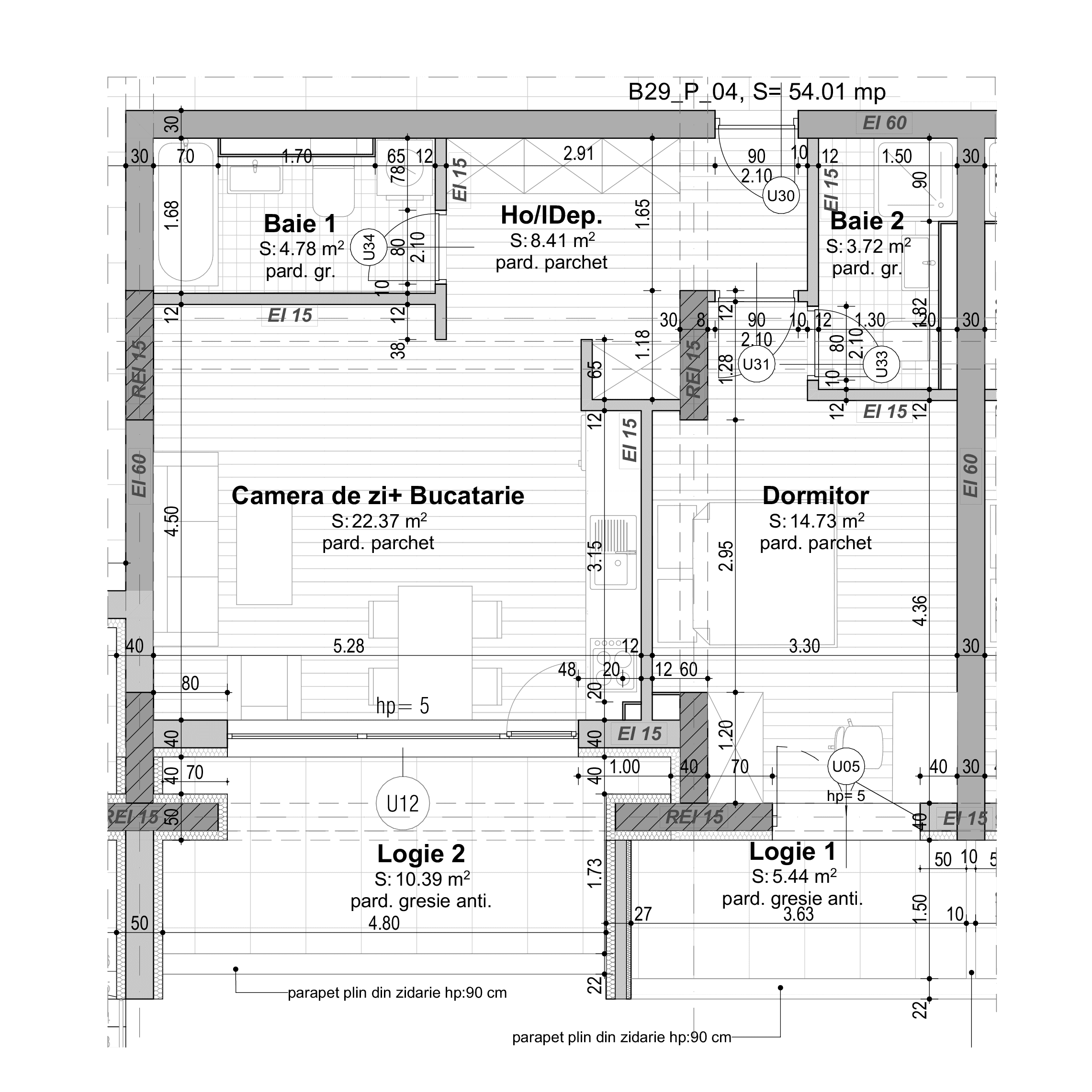 Plan apartament B29-P-4