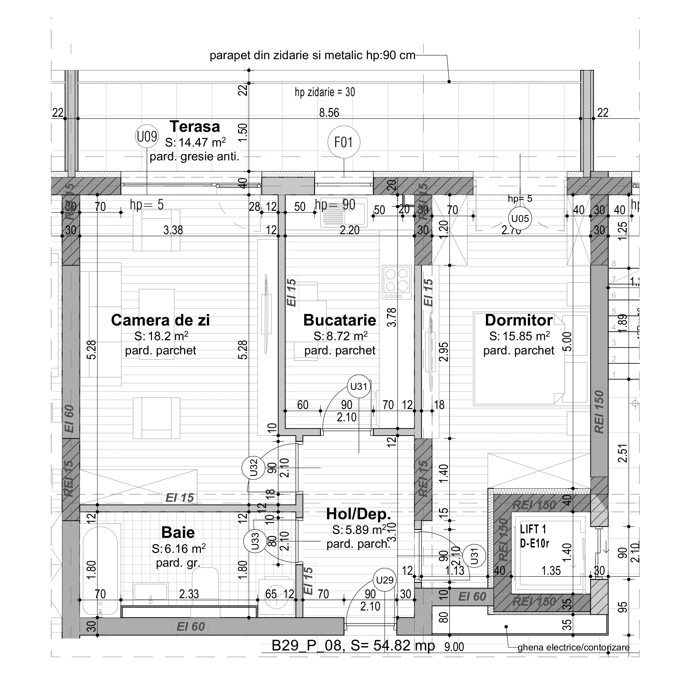 Plan apartament B29-P-8