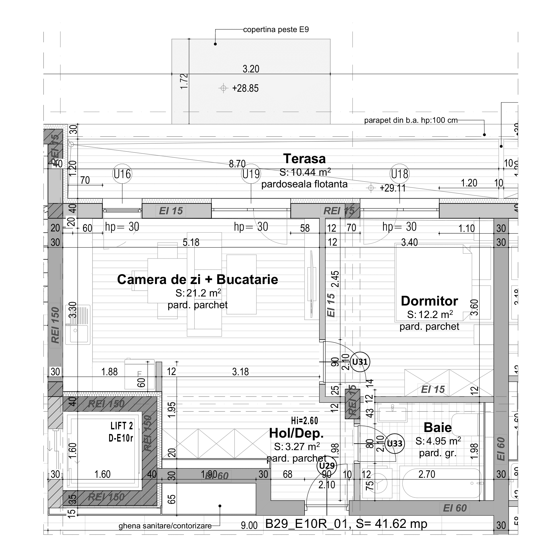 Plan apartament B29-10-1