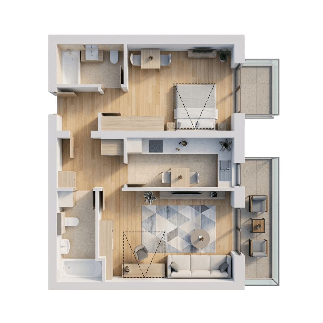 Plan apartament B107-9-4