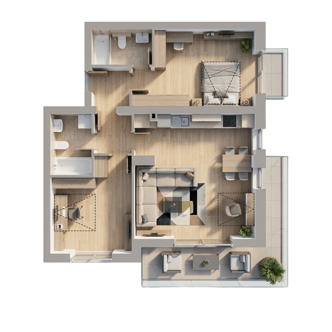 Plan apartament B107-5-6