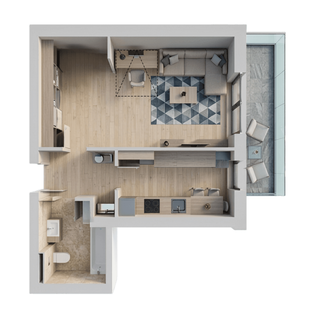 Plan apartament B107-10-3