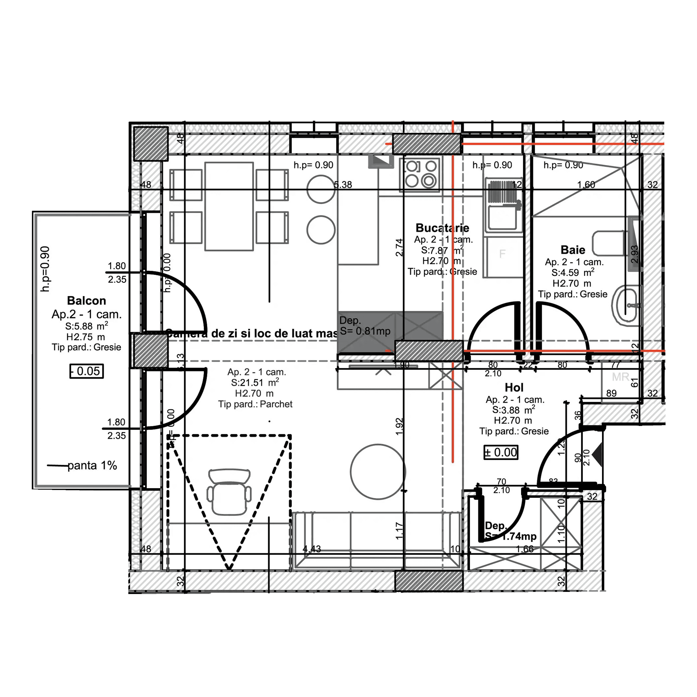 Plan apartament B108-4-3