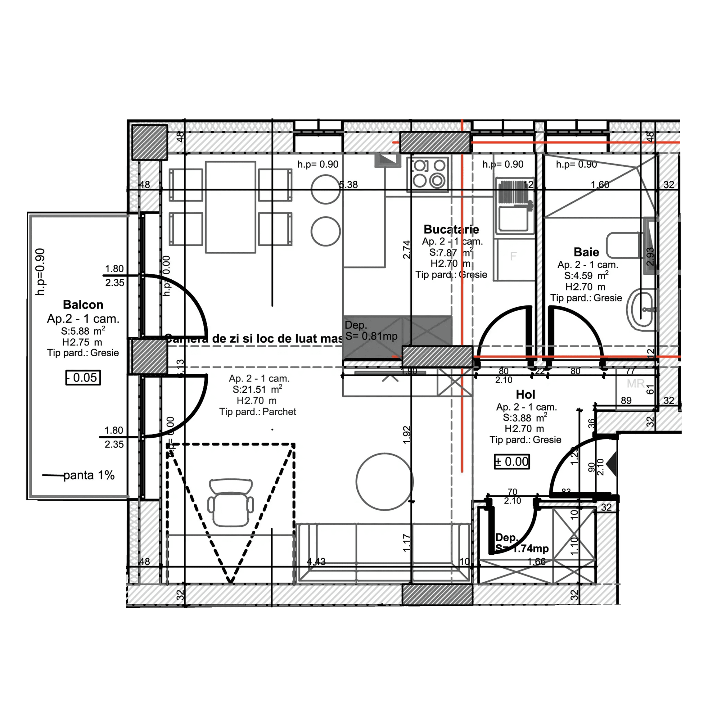 Plan apartament B108-4-8