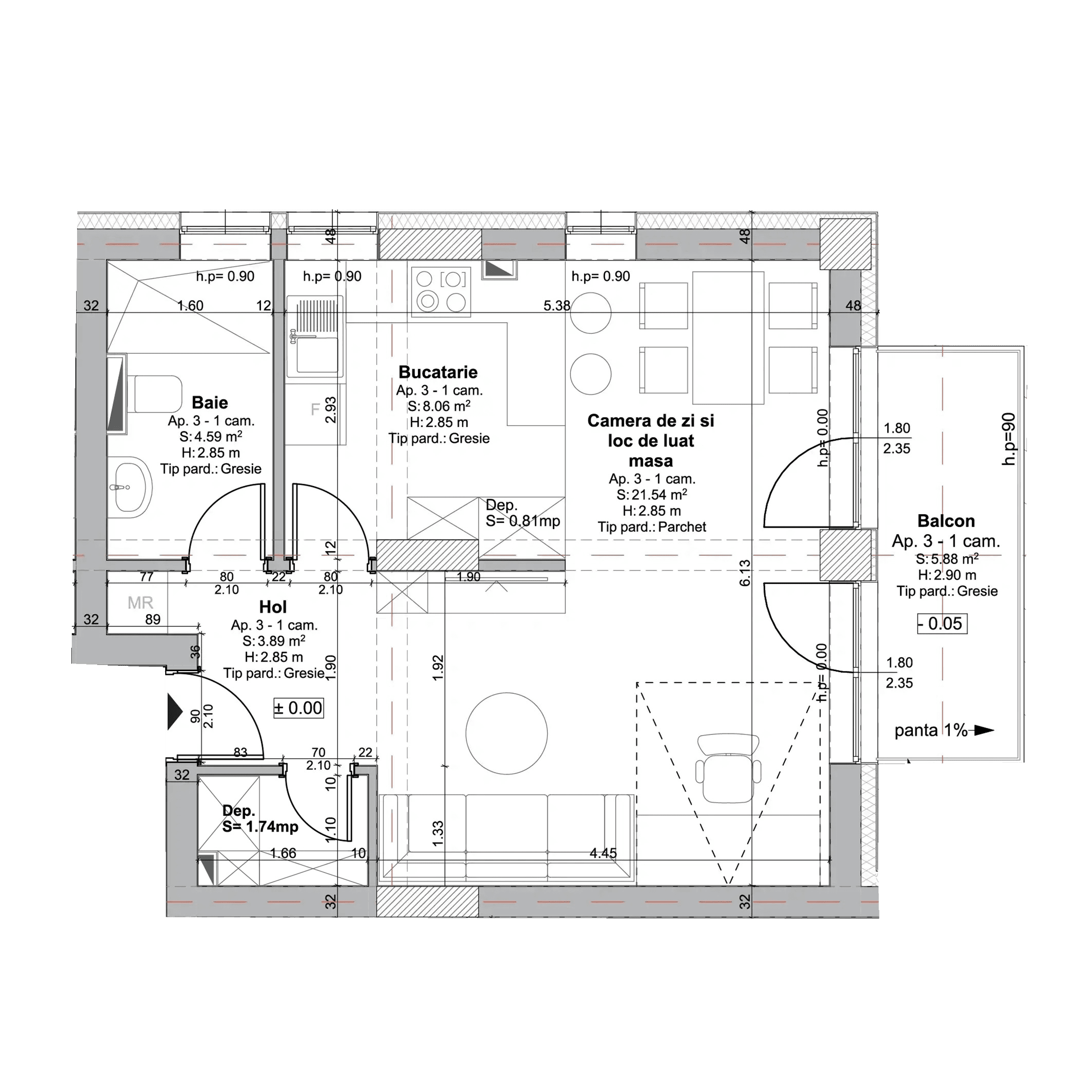 Plan apartament B108-P-3