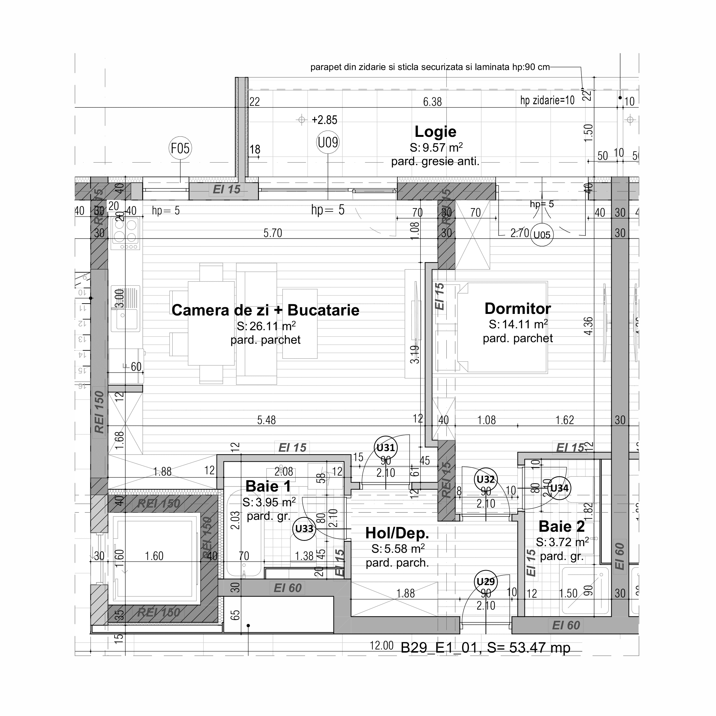 Plan apartament B29-9-7