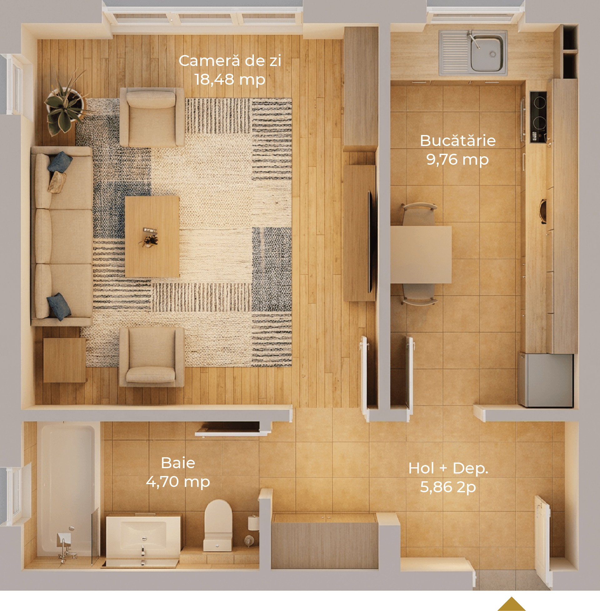 Plan apartament B39-D-44