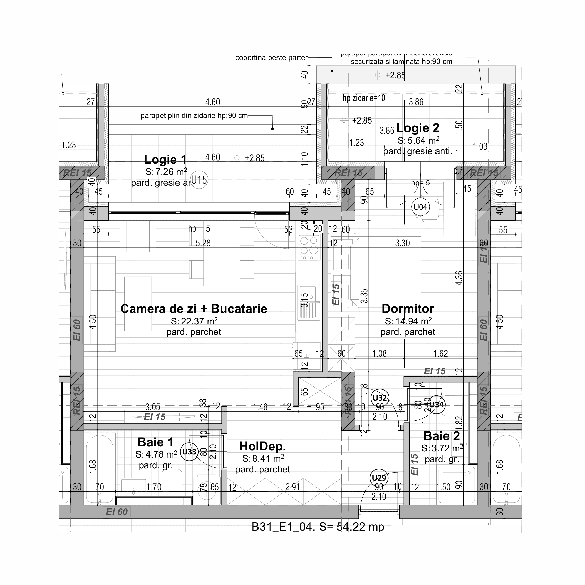 Plan apartament B31-1-4