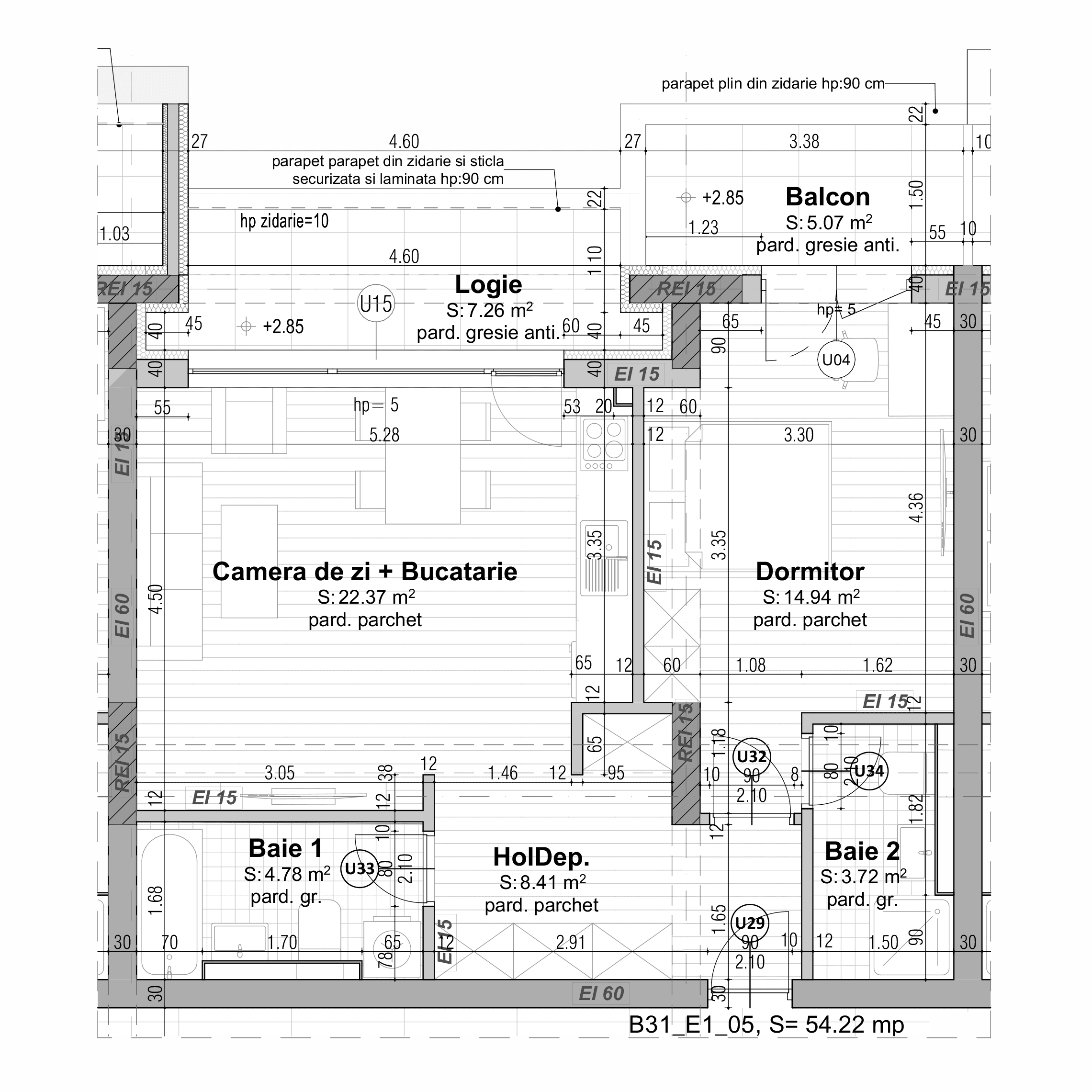 Plan apartament B31-1-5