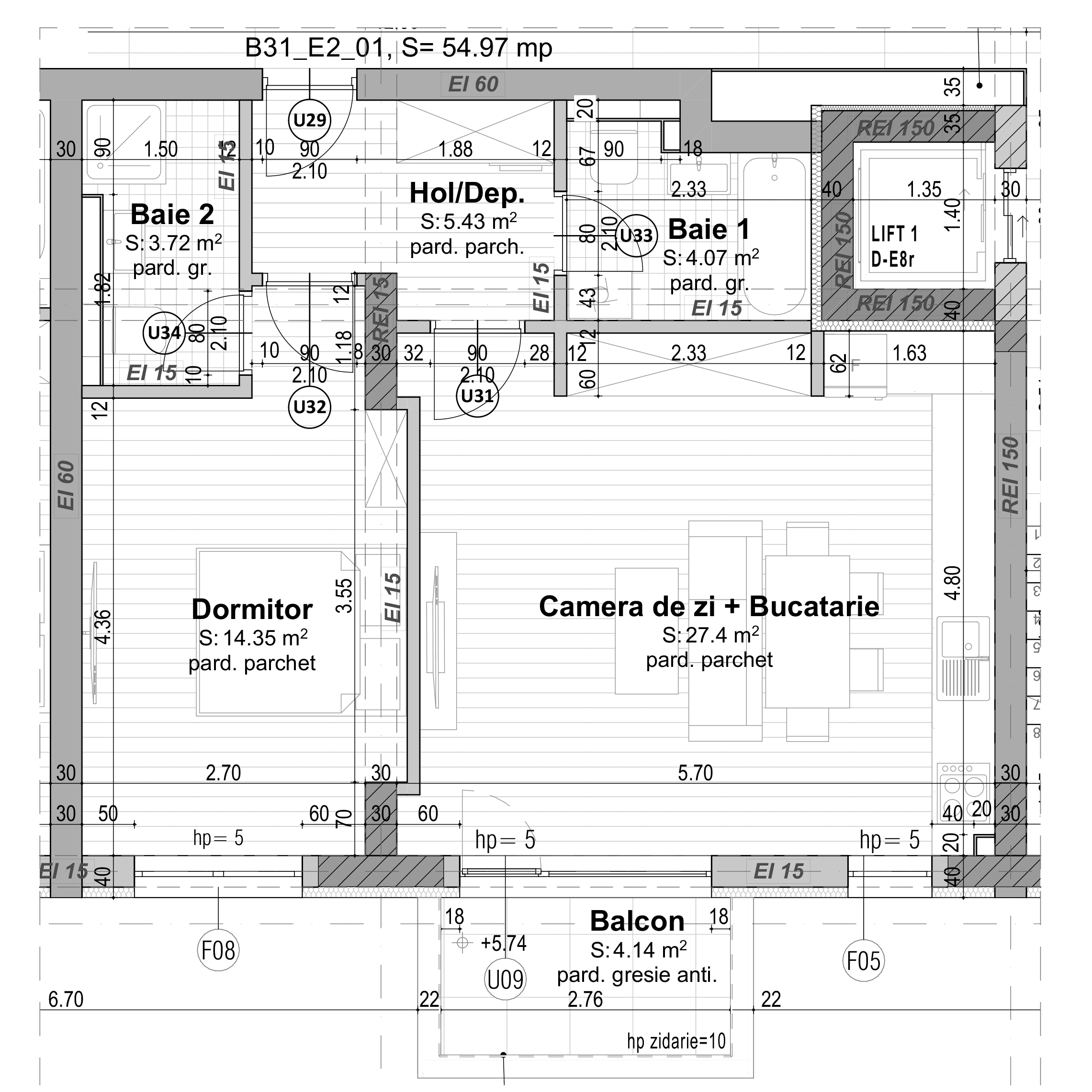 Plan apartament B31-2-1