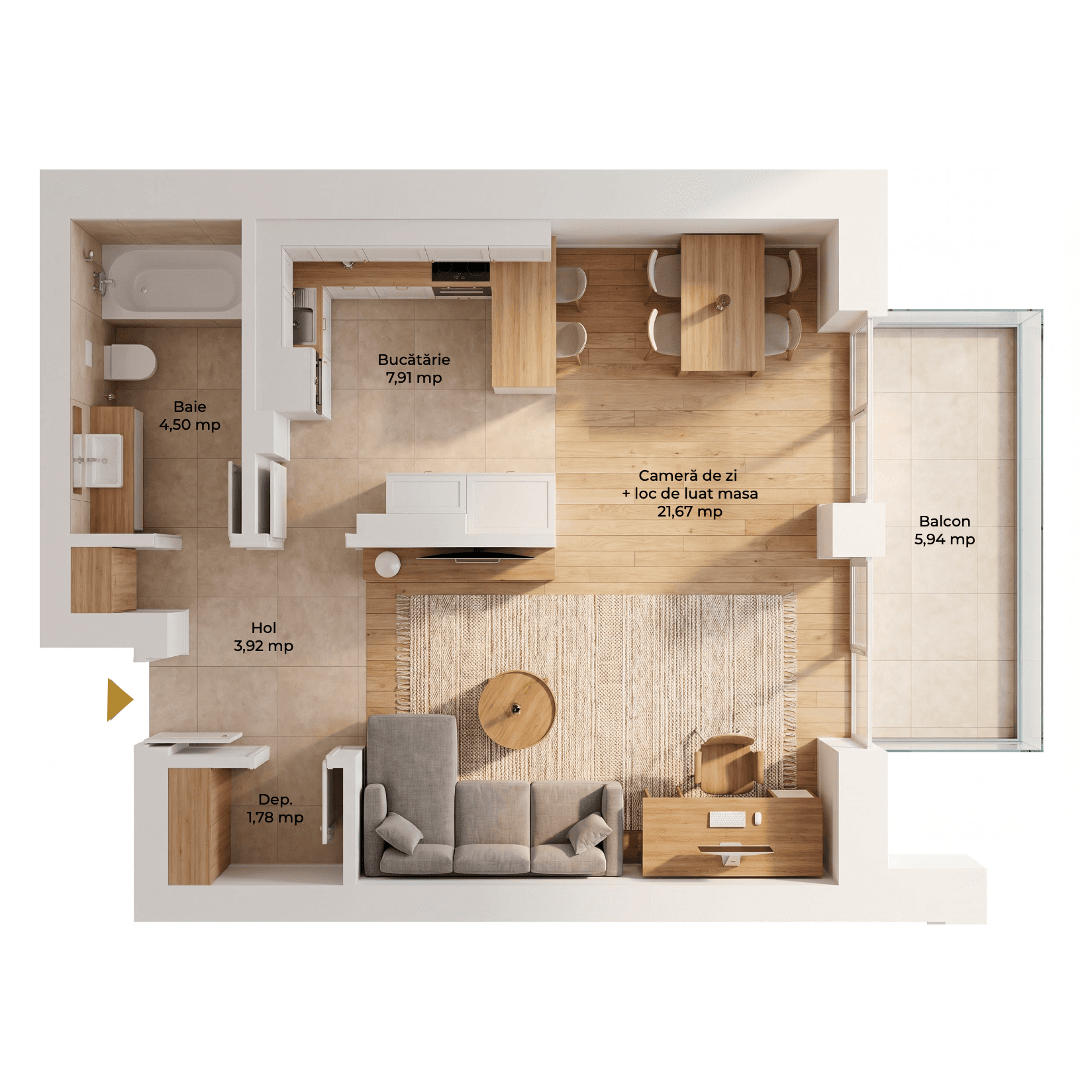 Plan apartament B106-1-3