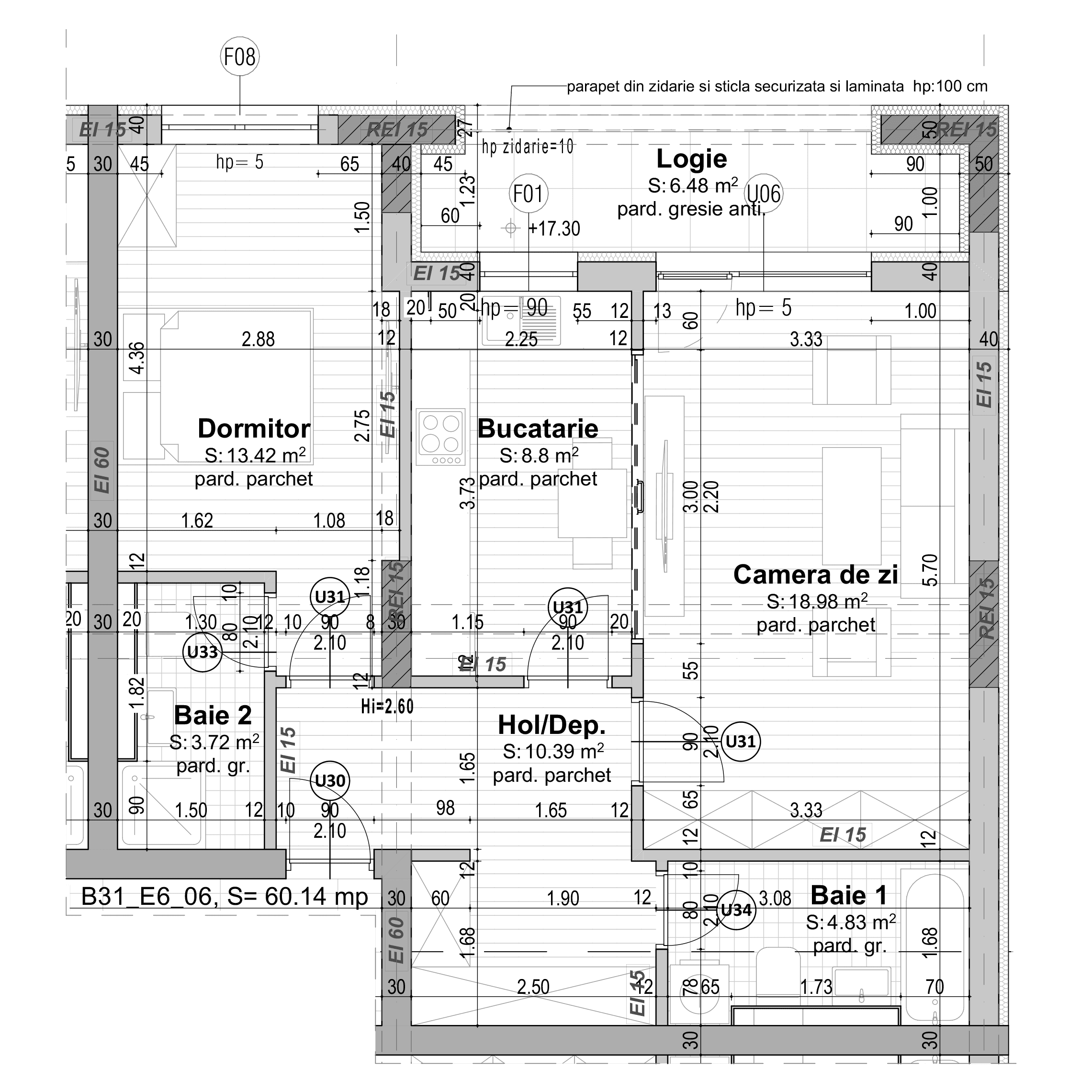 Plan apartament B31-6-6