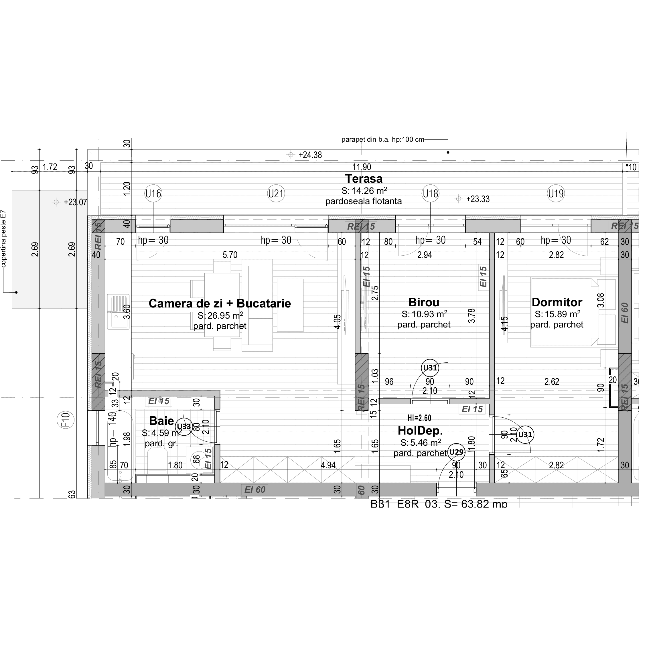 Plan apartament 2,5 camere