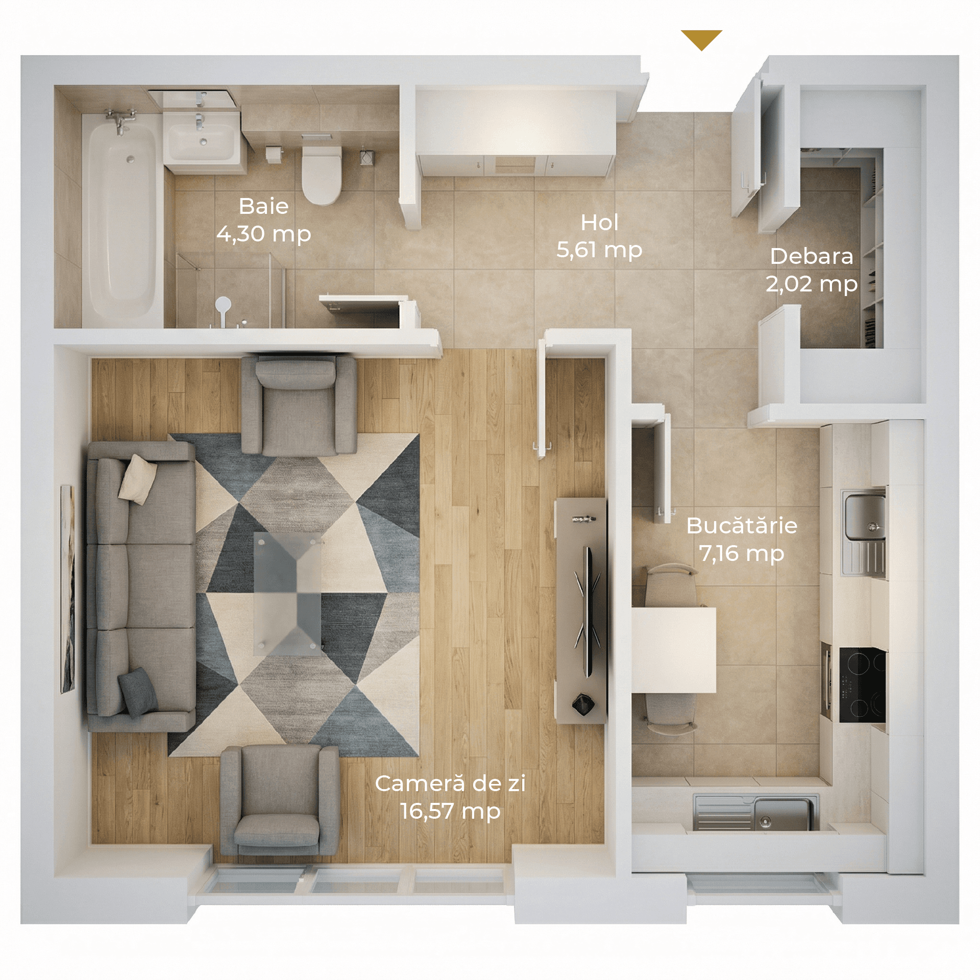 Plan apartament B13-D-94