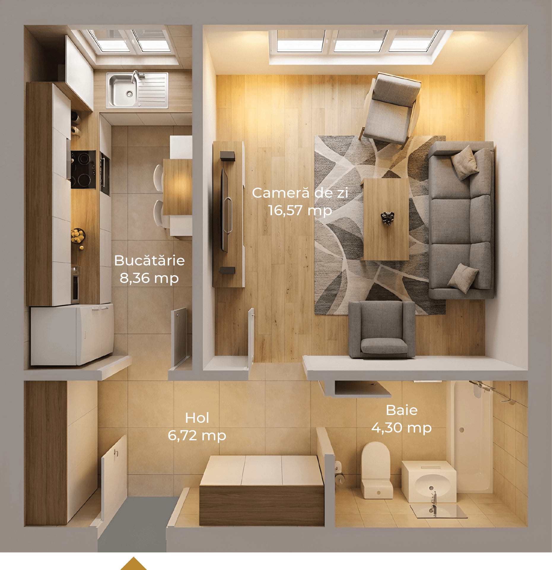 Plan apartament B27-D-94