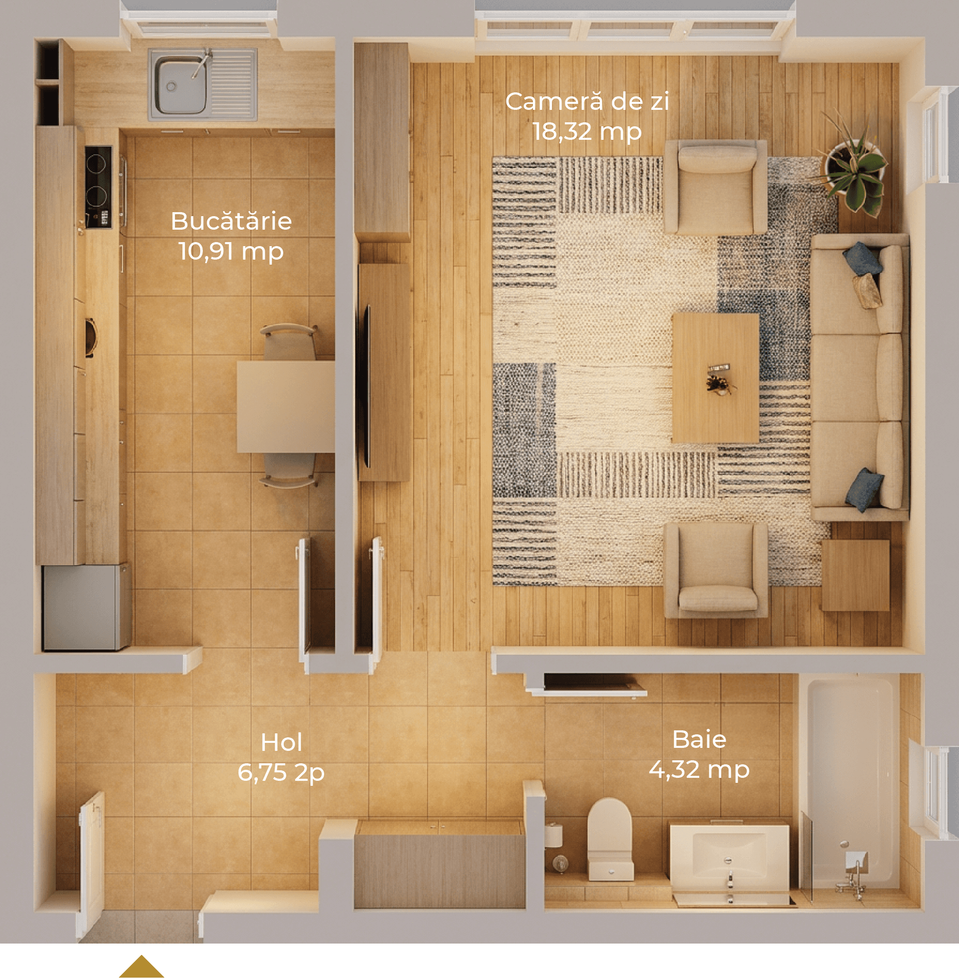 Plan apartament B24-D-74