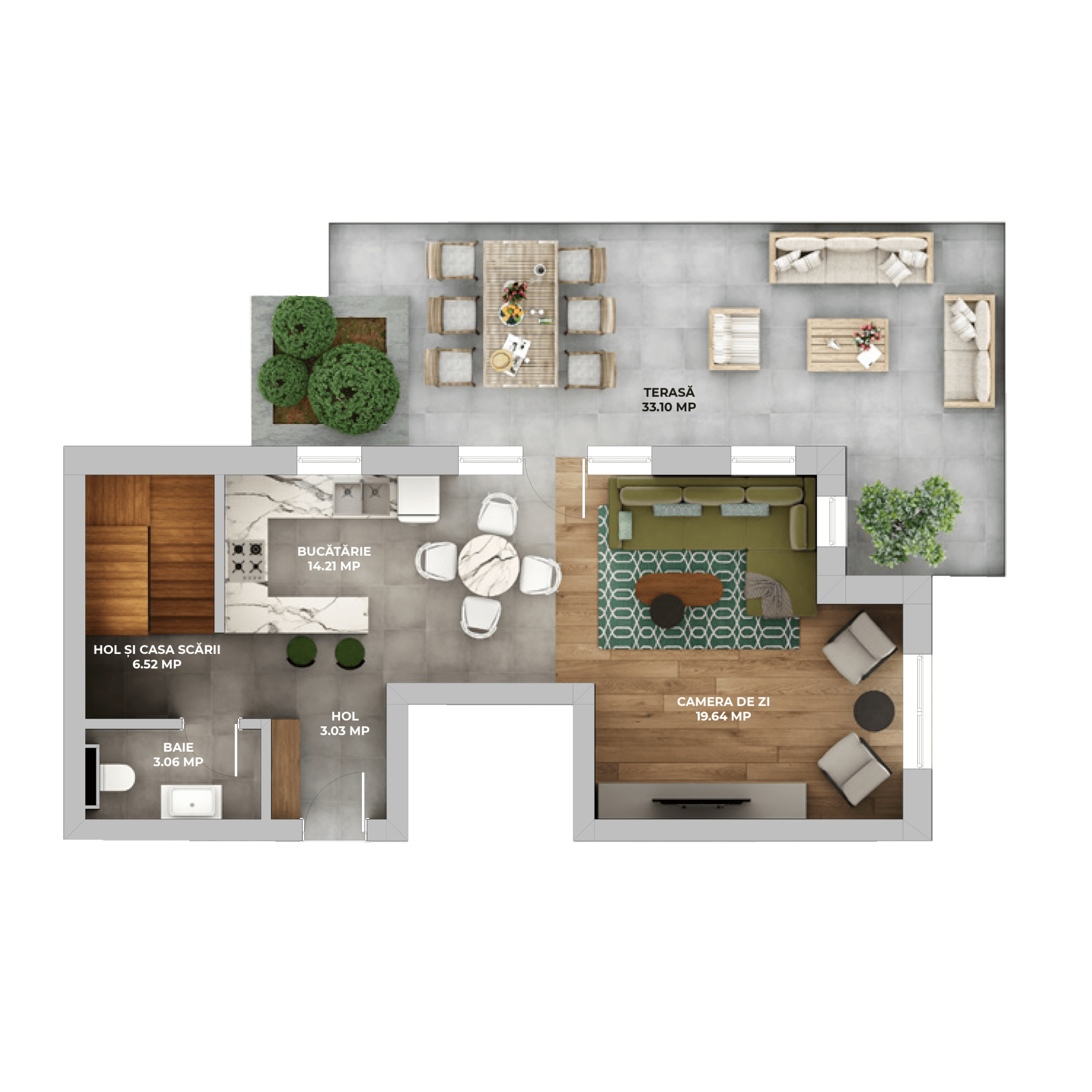 Plan apartament B93-8R-1