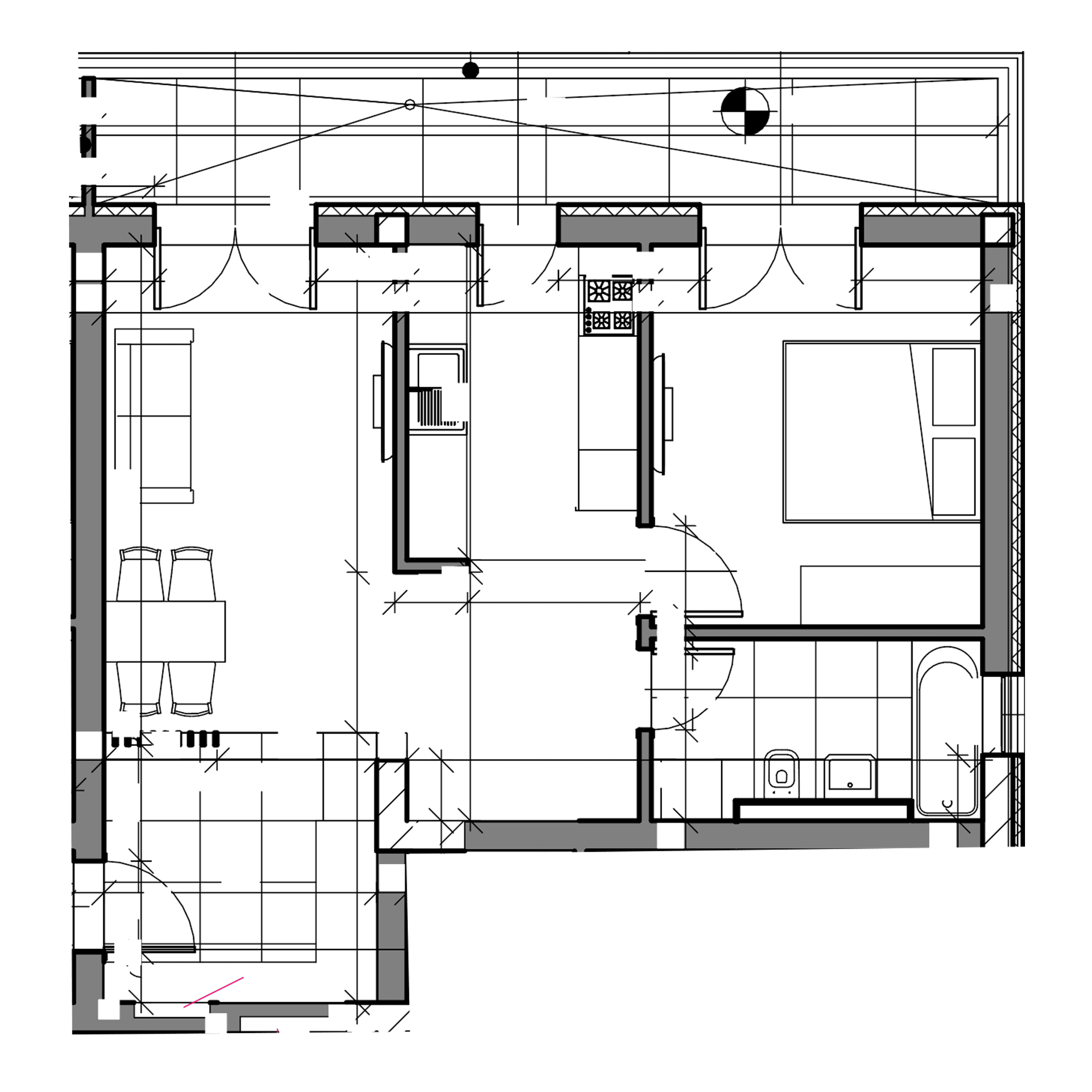 Plan apartament două camere