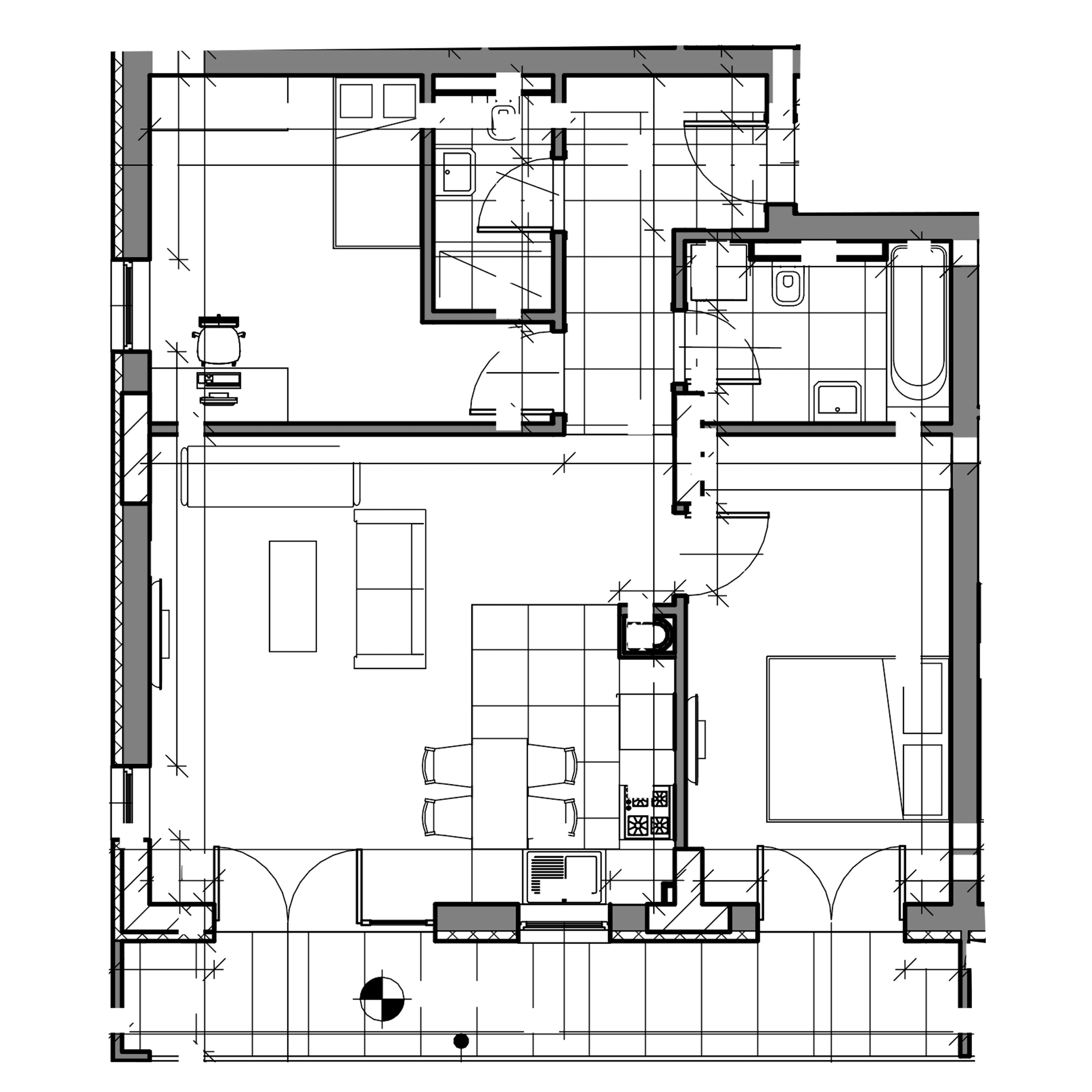 Plan apartament trei camere