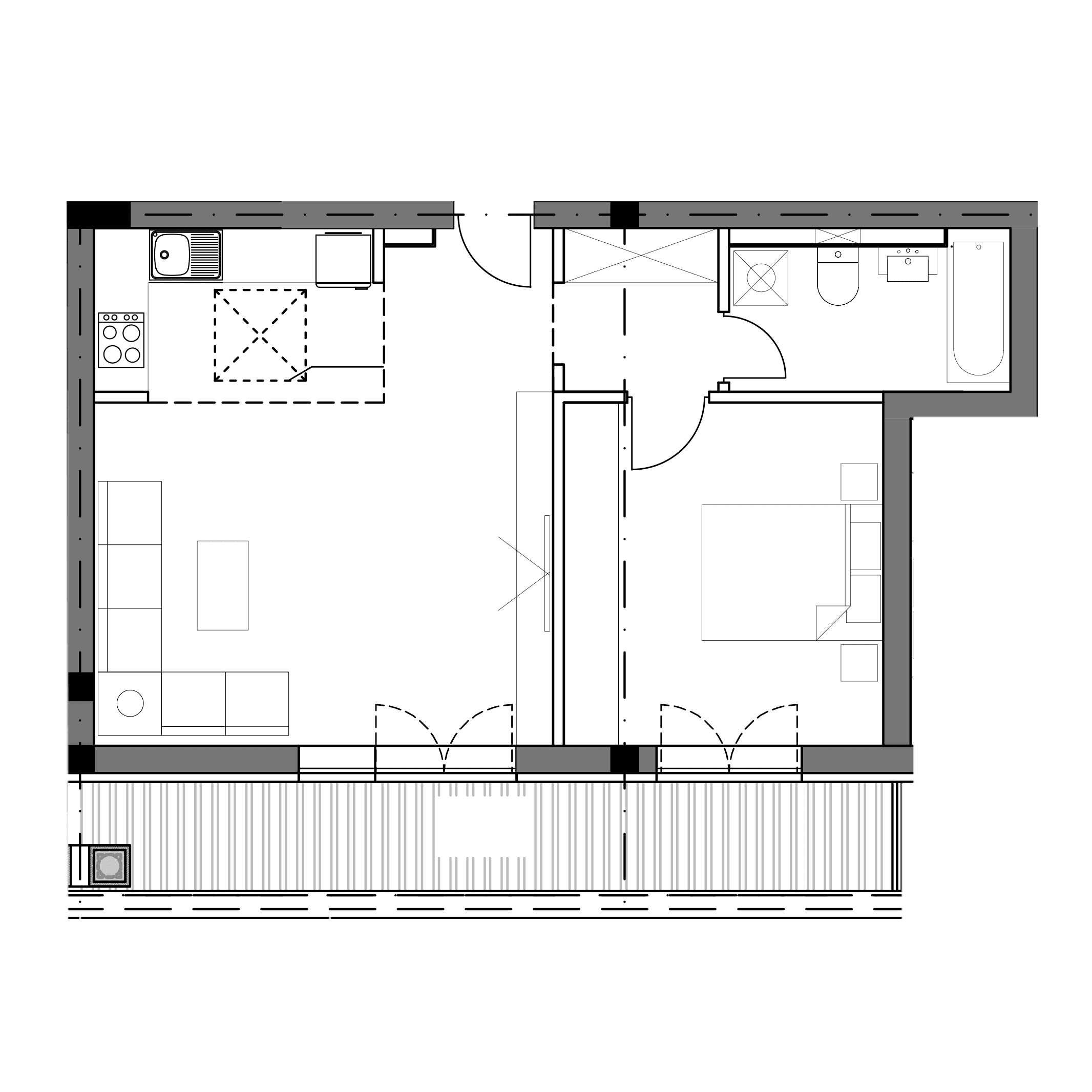 Plan apartament două camere