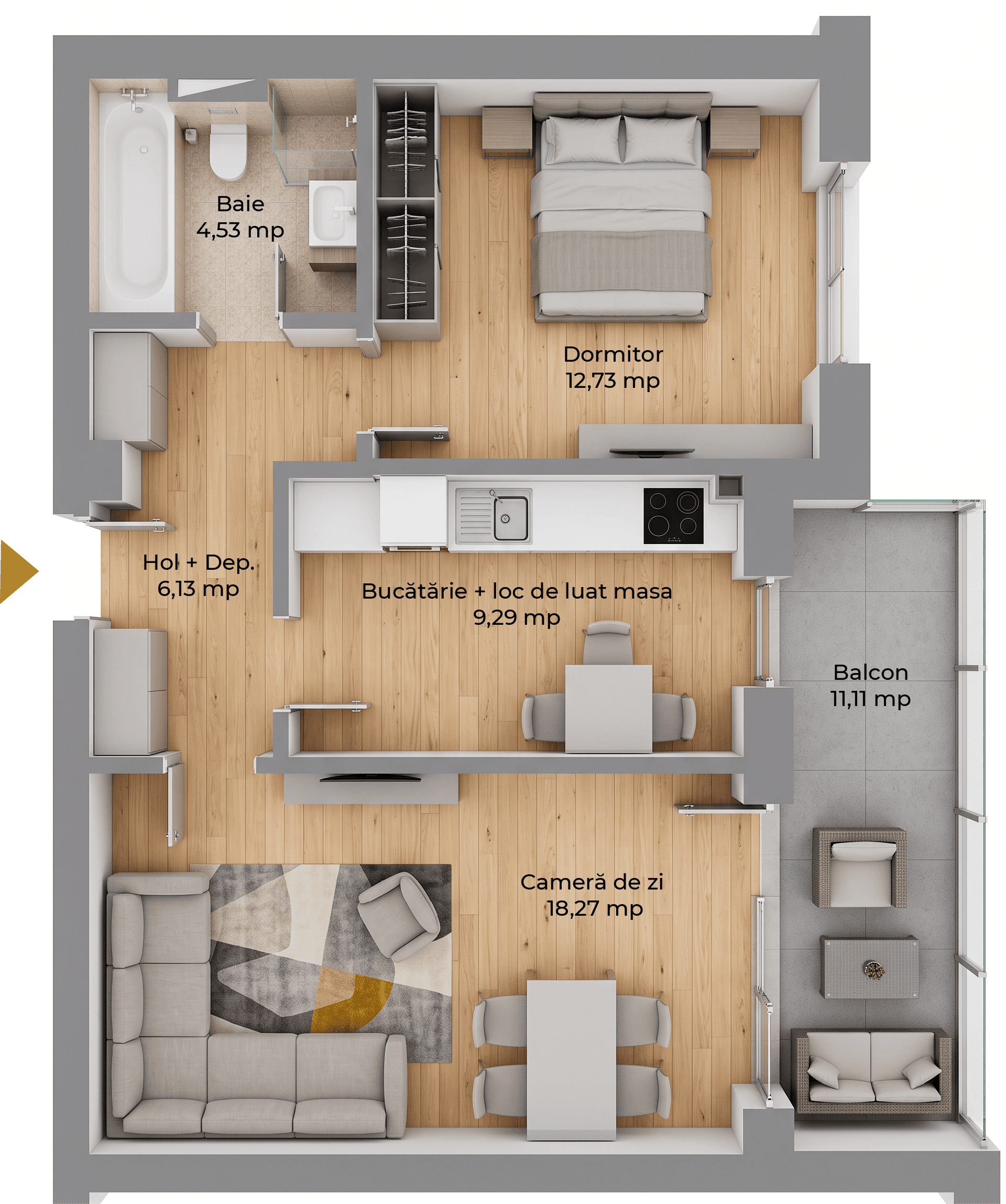Plan apartament B101-4-3