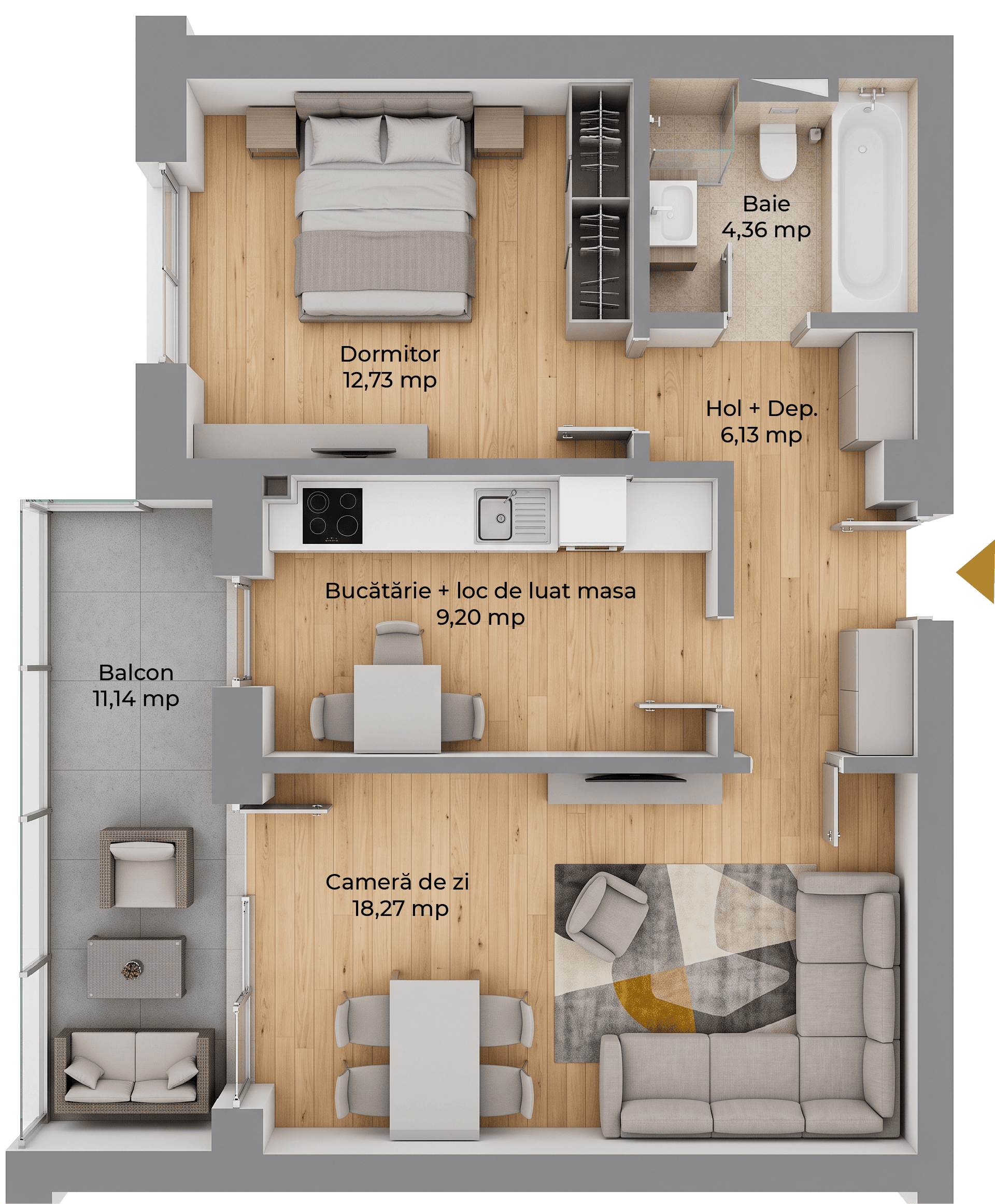 Plan apartament B99-6-3