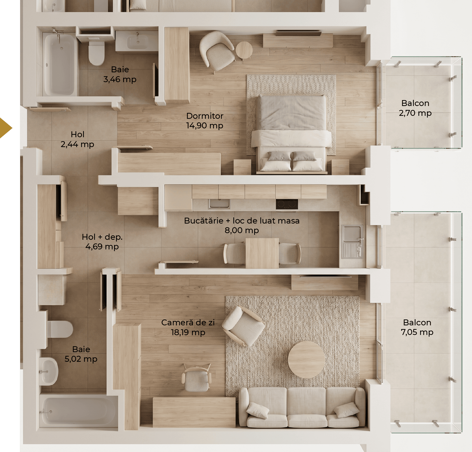 Plan apartament B105-1-4