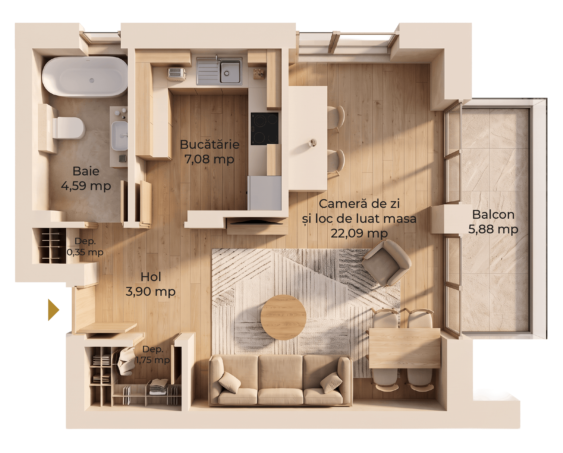 Plan apartament B107-P-3