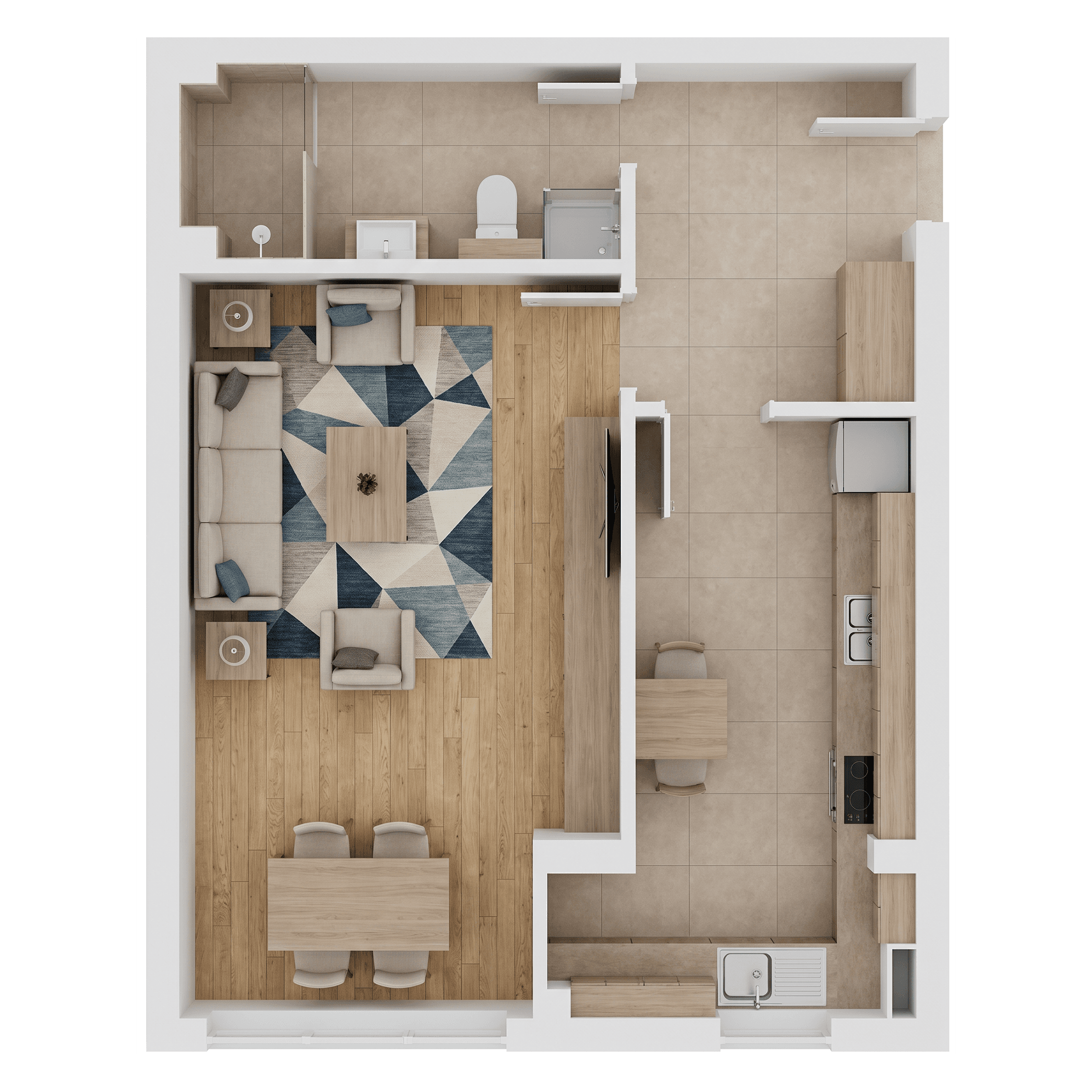 Plan apartament B23-D-82