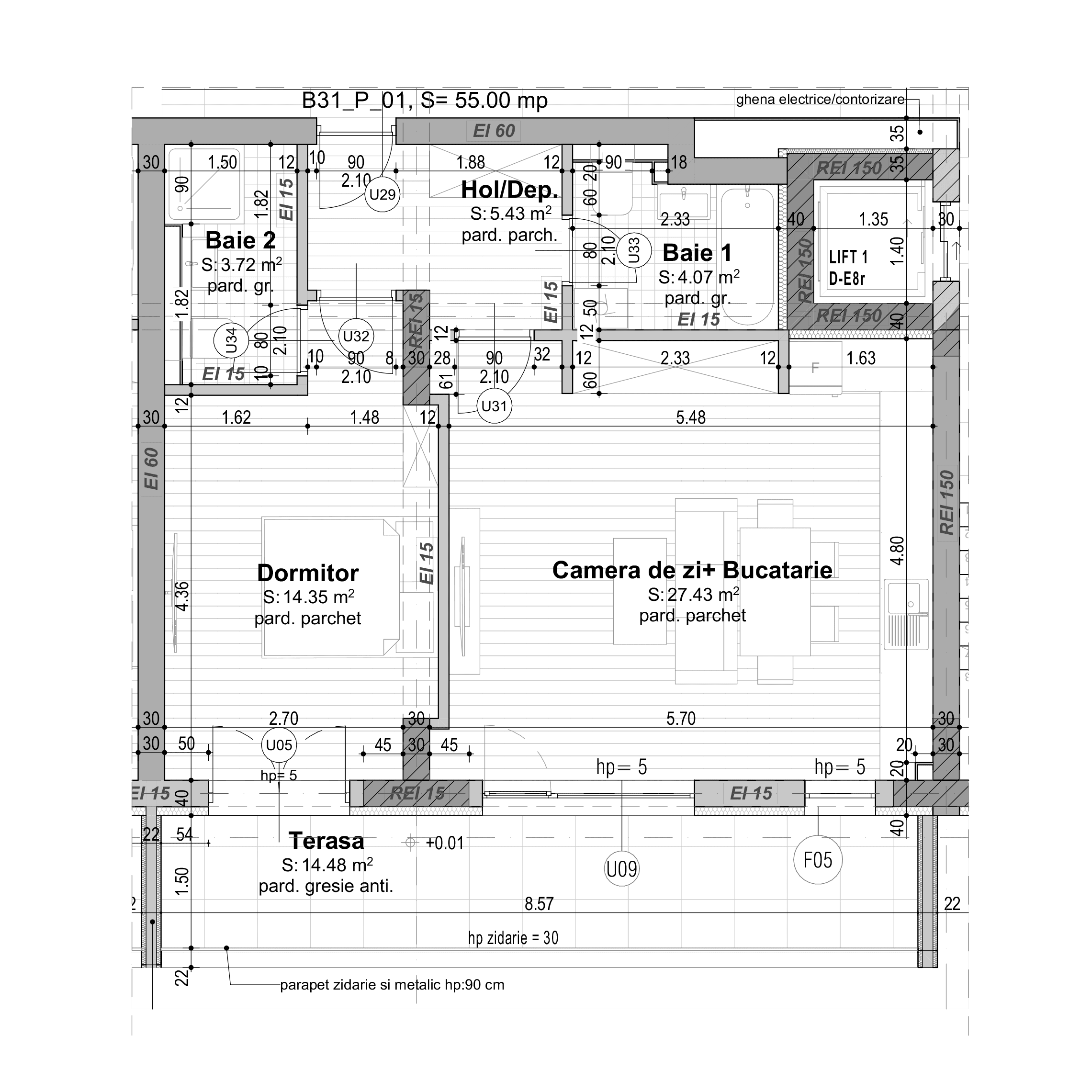Plan apartament B31-P-1