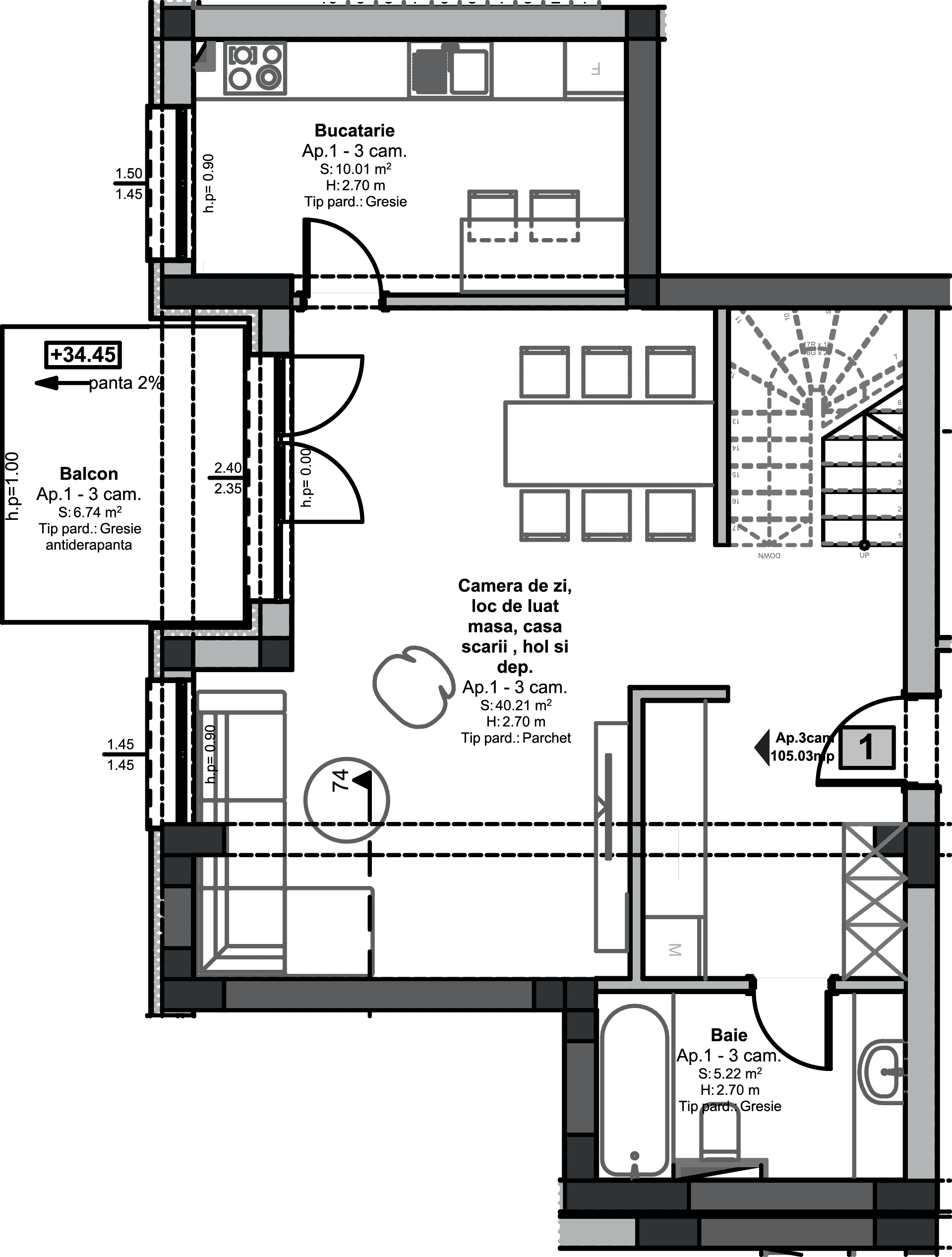 Plan apartament B98-11-1