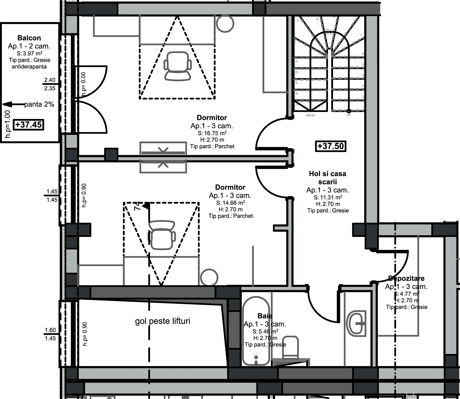 Plan apartament B98-11-1