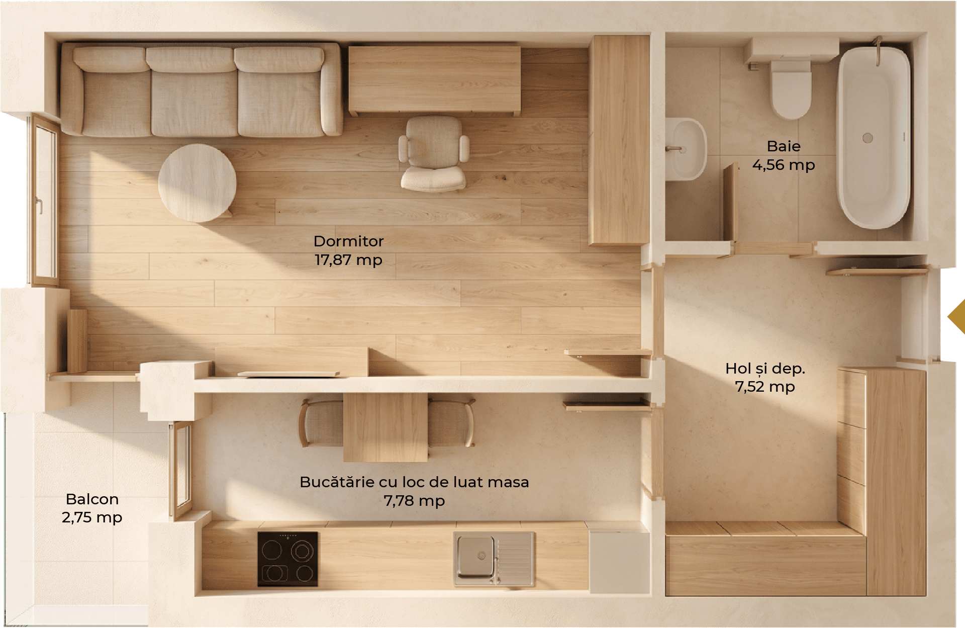 Plan apartament B98-5-4