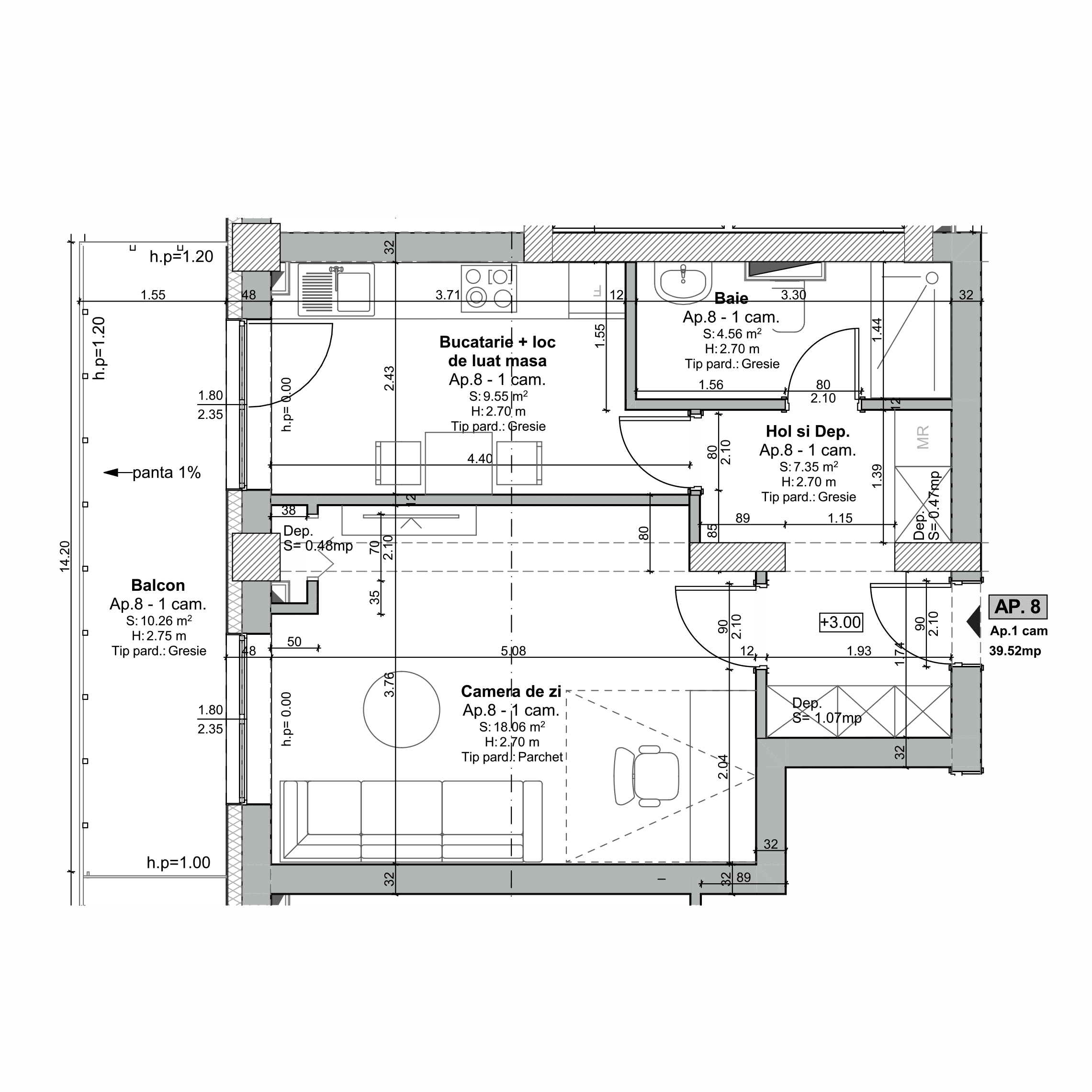Plan apartament B108-1-8