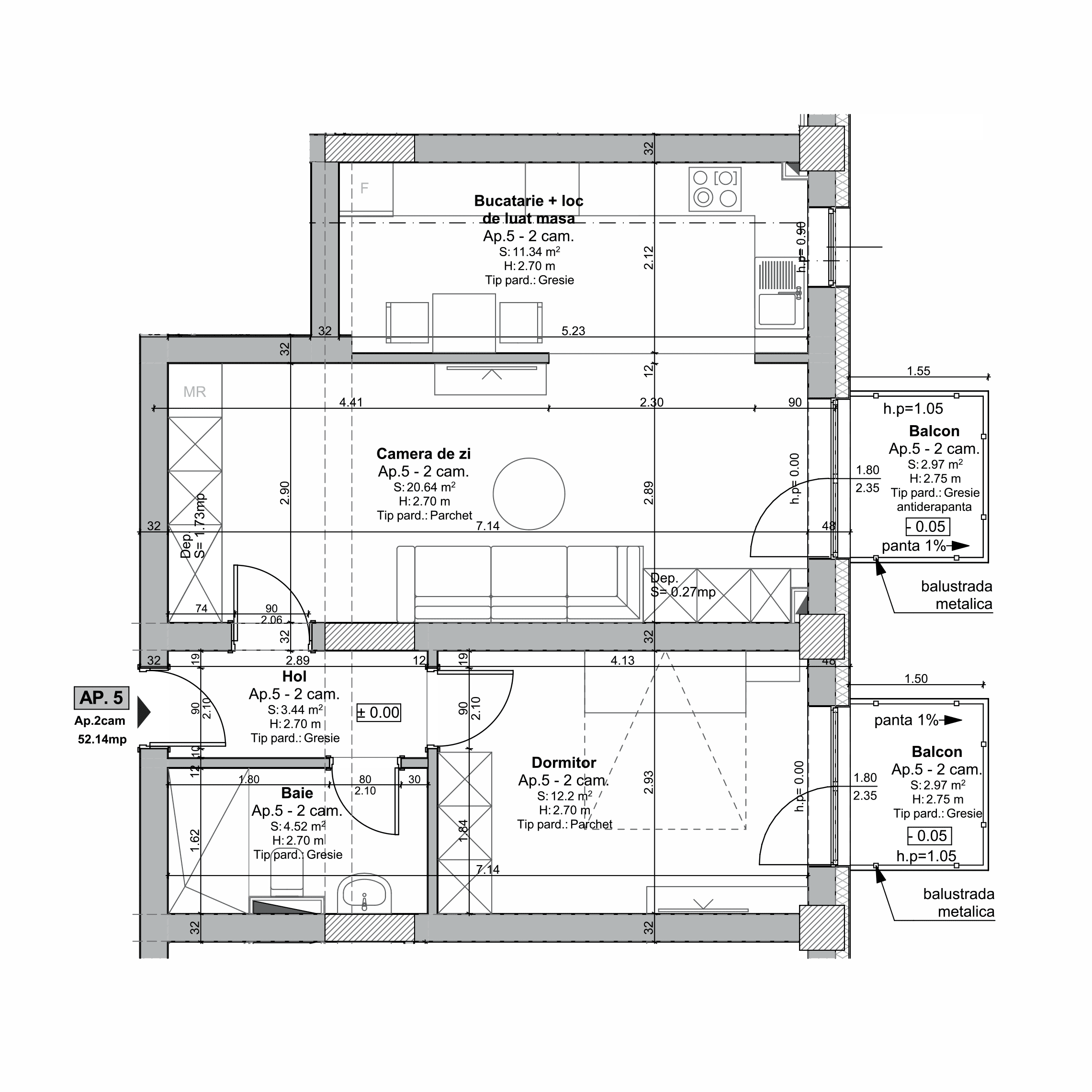 Plan apartament B107-P-5