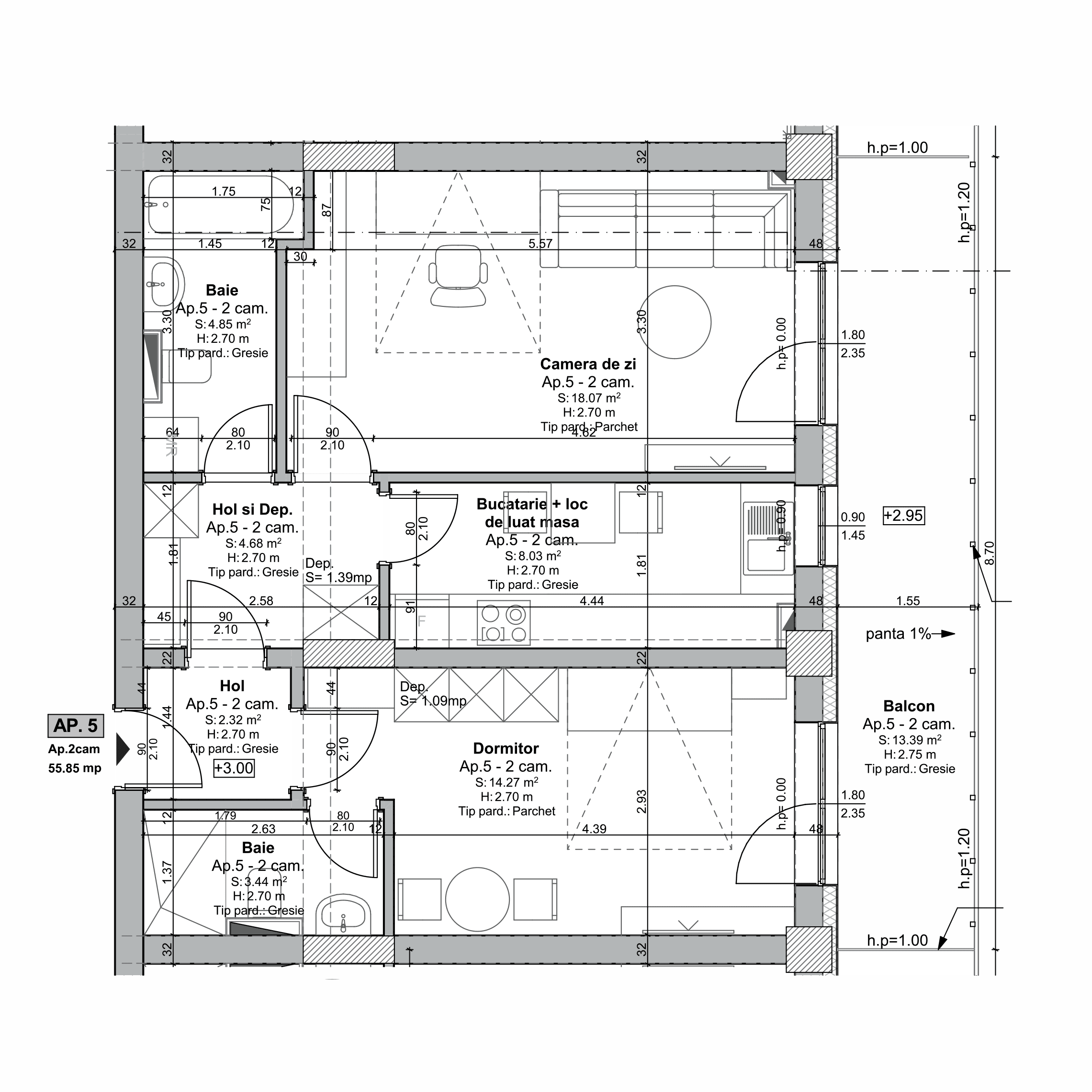 Plan apartament B108-1-5
