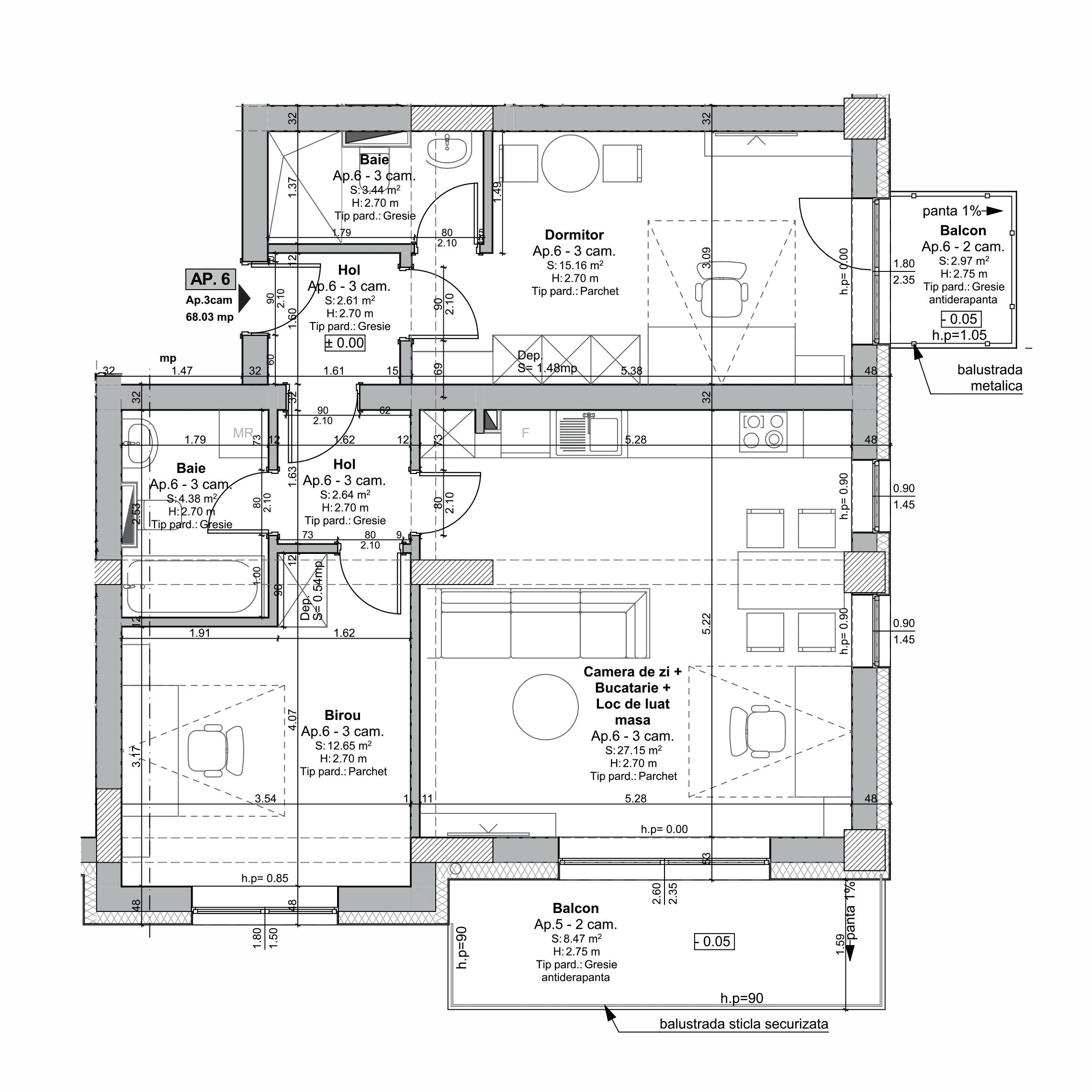 Plan apartament B107-P-6