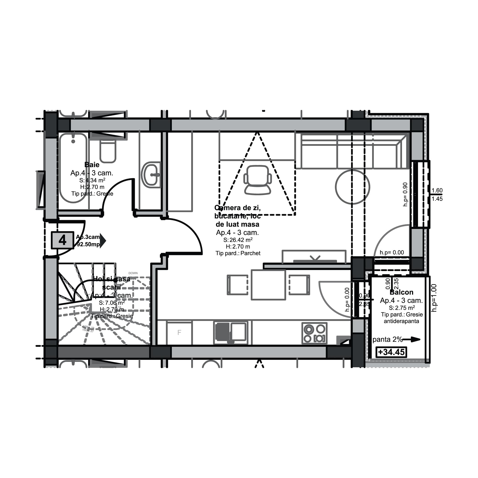 Plan apartament B100-11-4