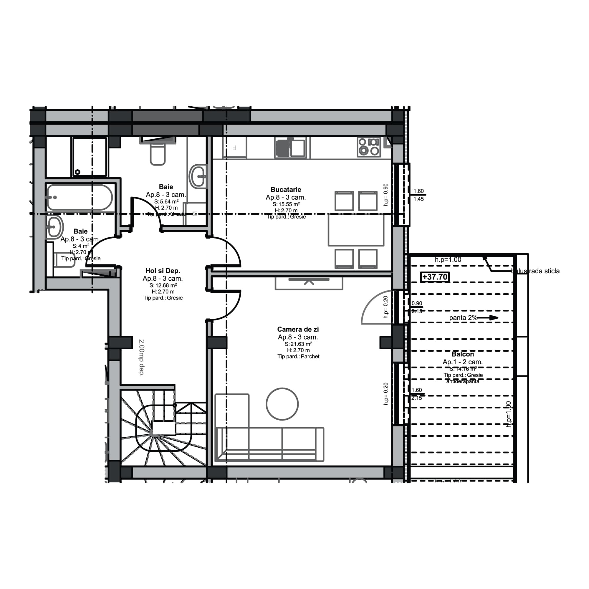 Plan apartament B98-11-8
