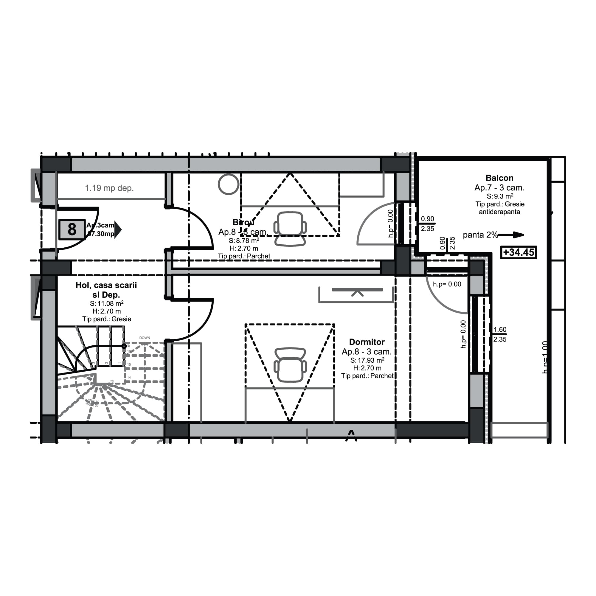 Plan apartament B98-11-8