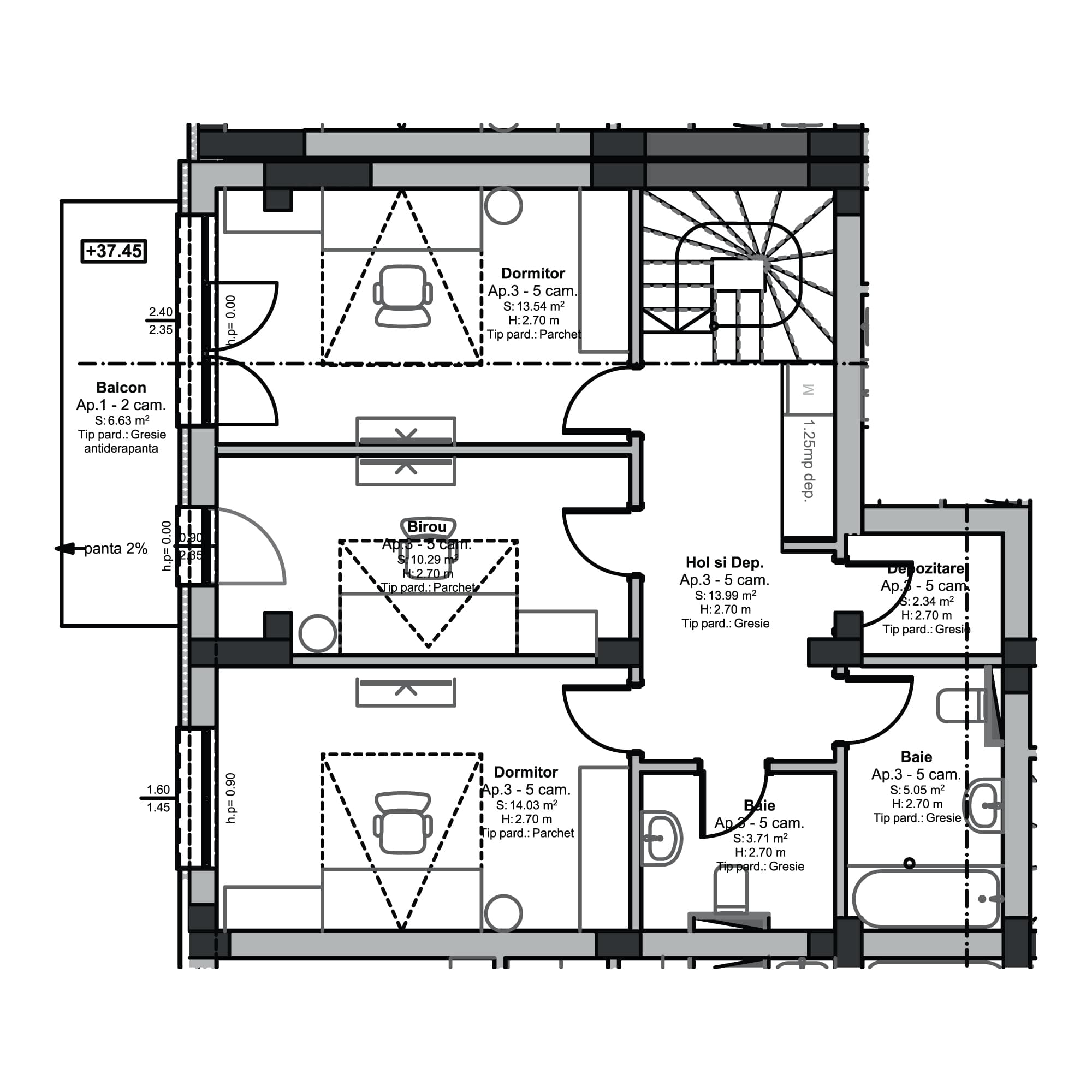 Plan apartament B98-11-3