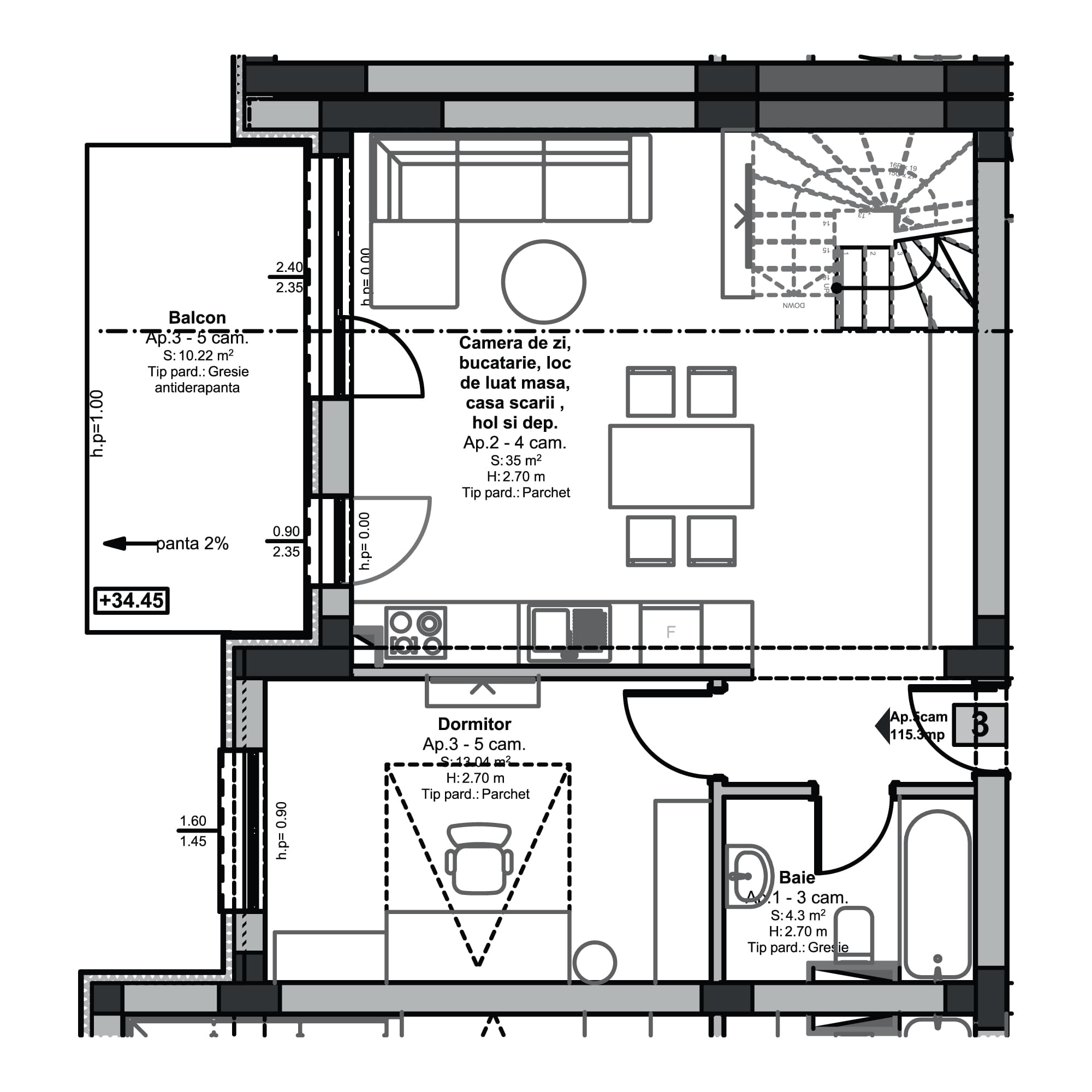 Plan apartament B98-11-3