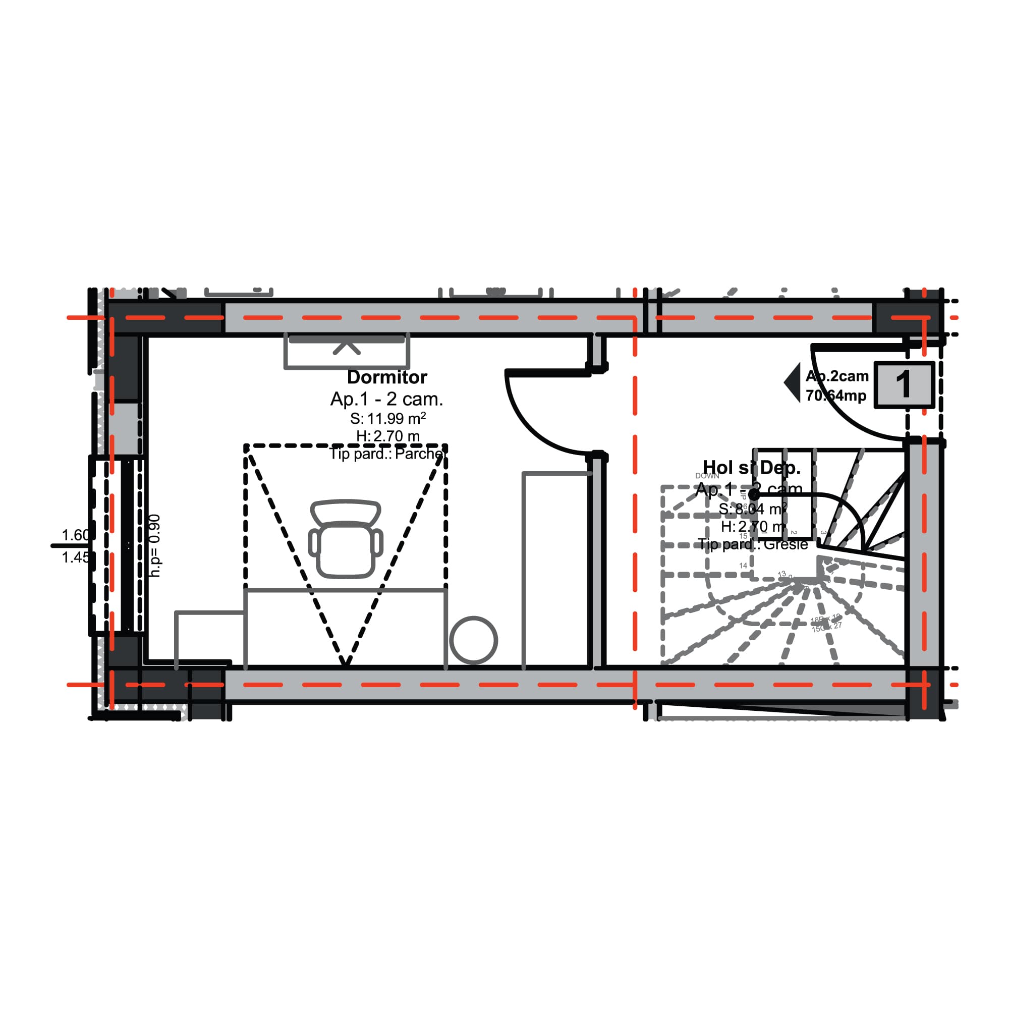 Plan apartament B99-11-1