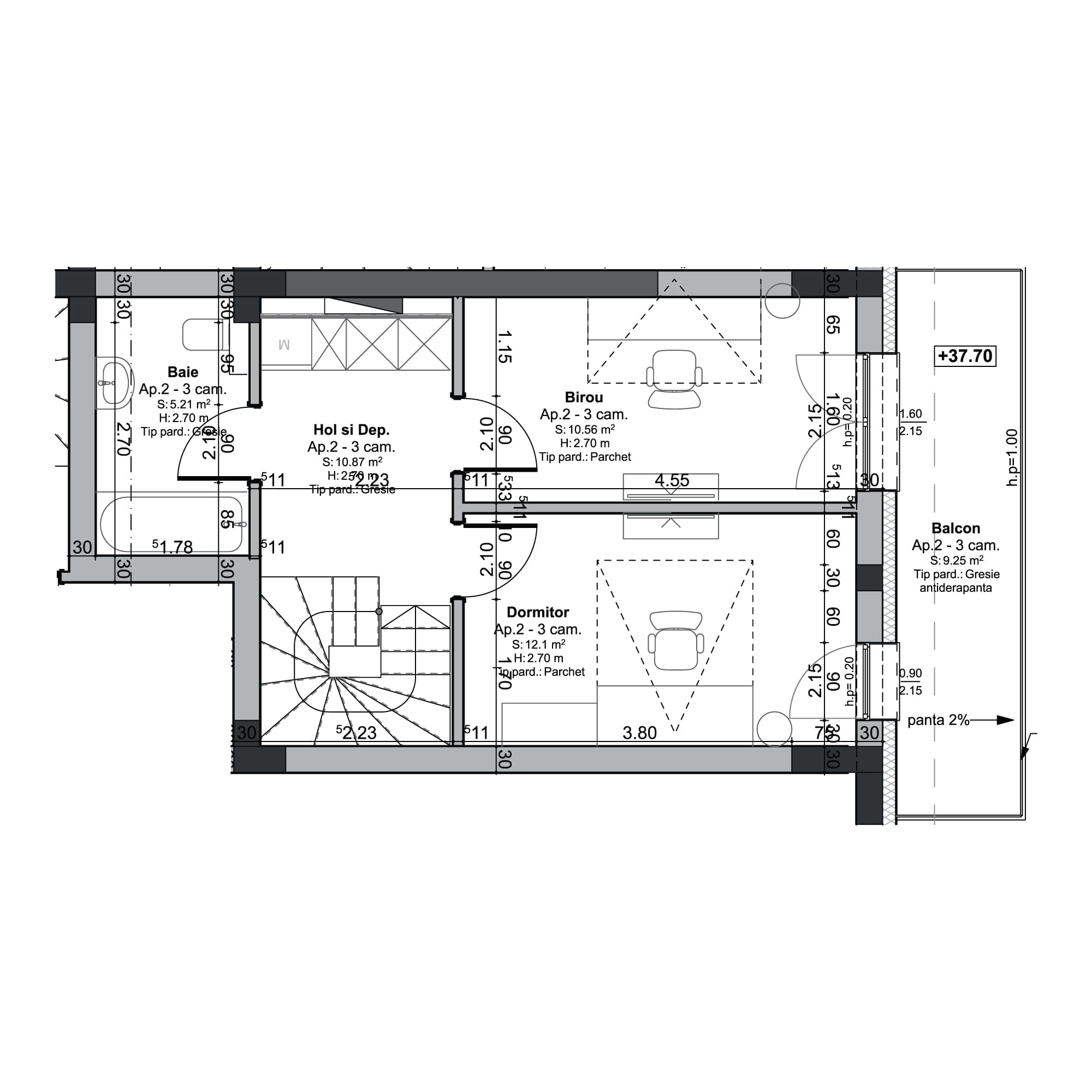 Plan apartament B101-11-2
