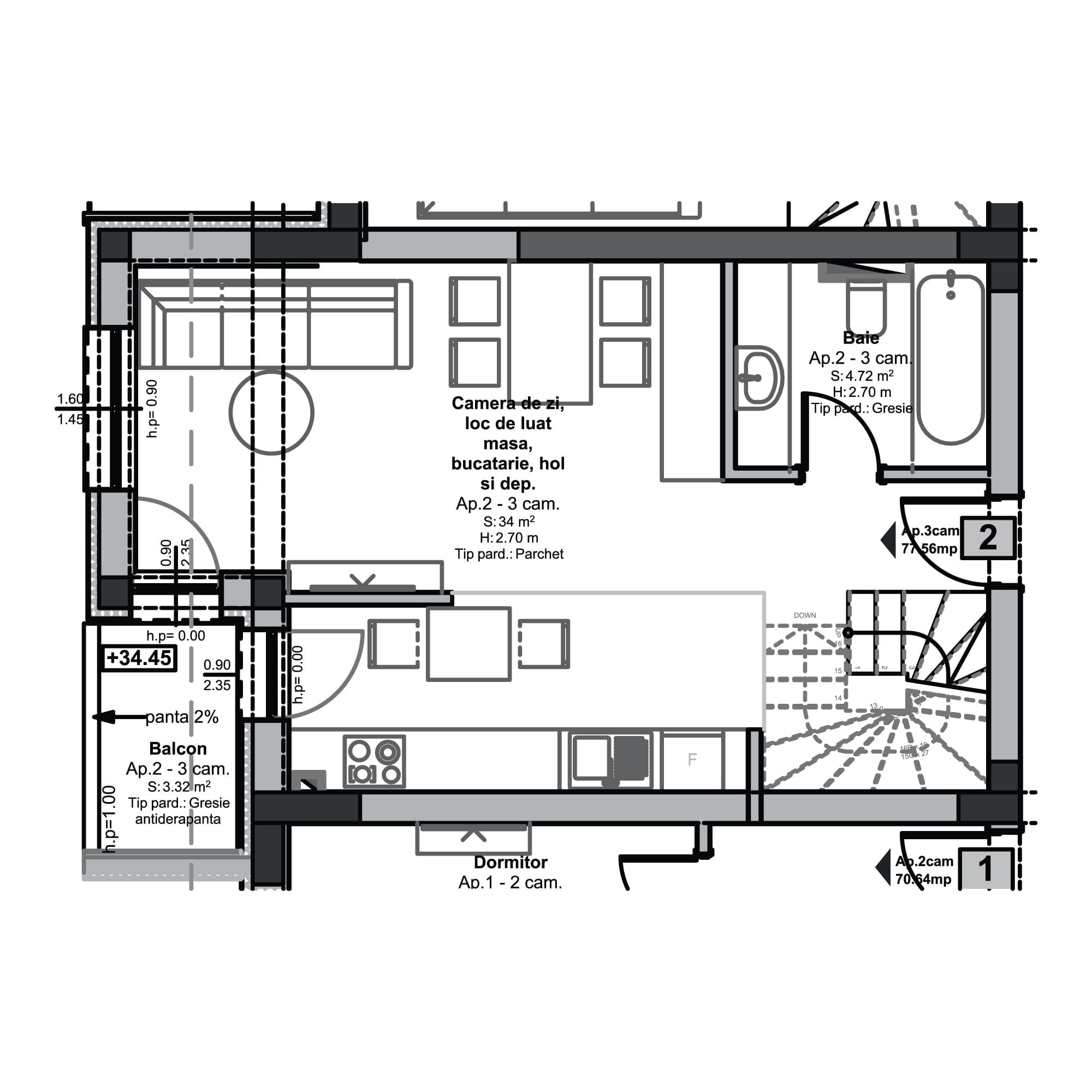 Plan apartament B99-11-2