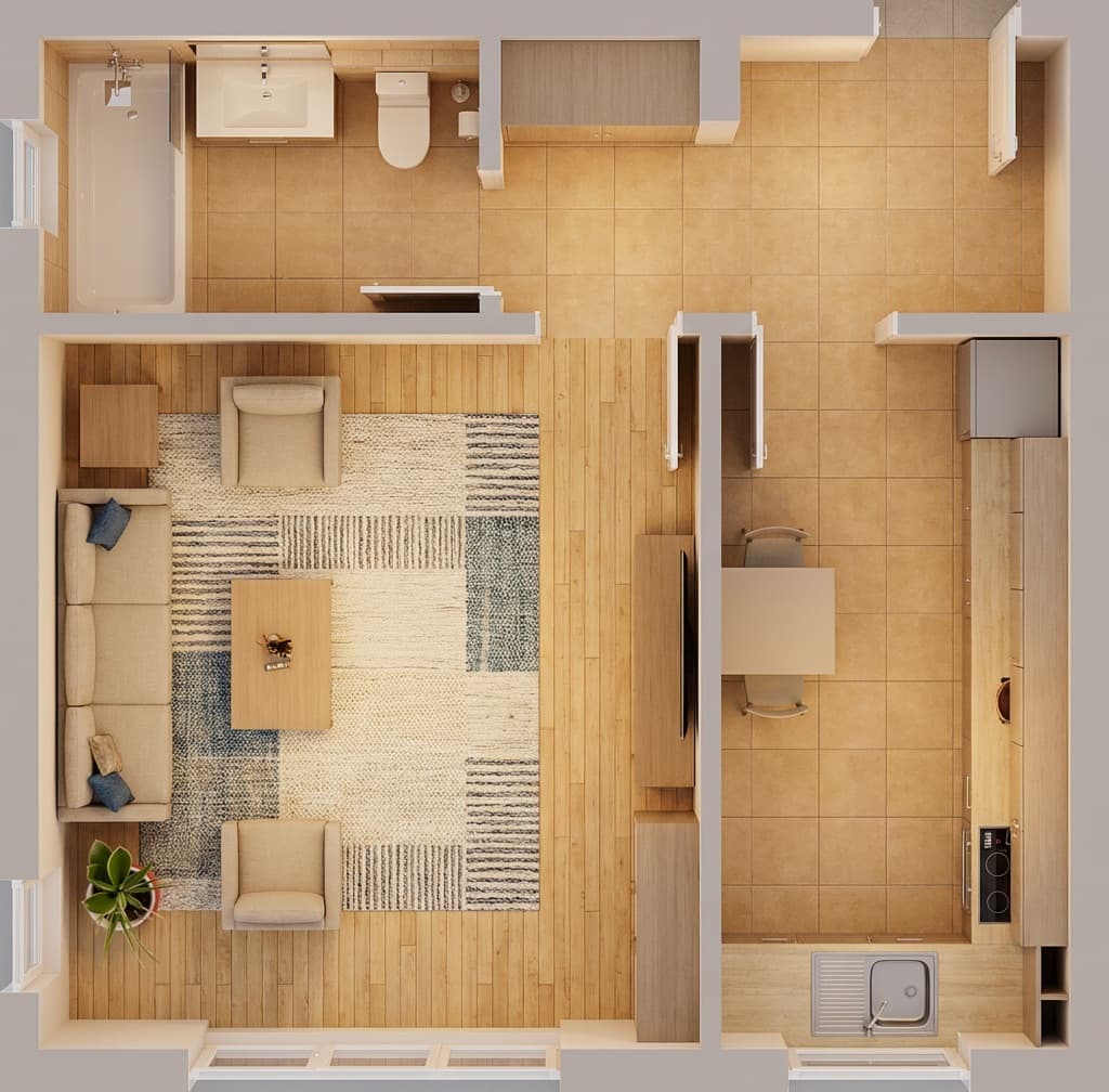 Plan apartament B22-D-72